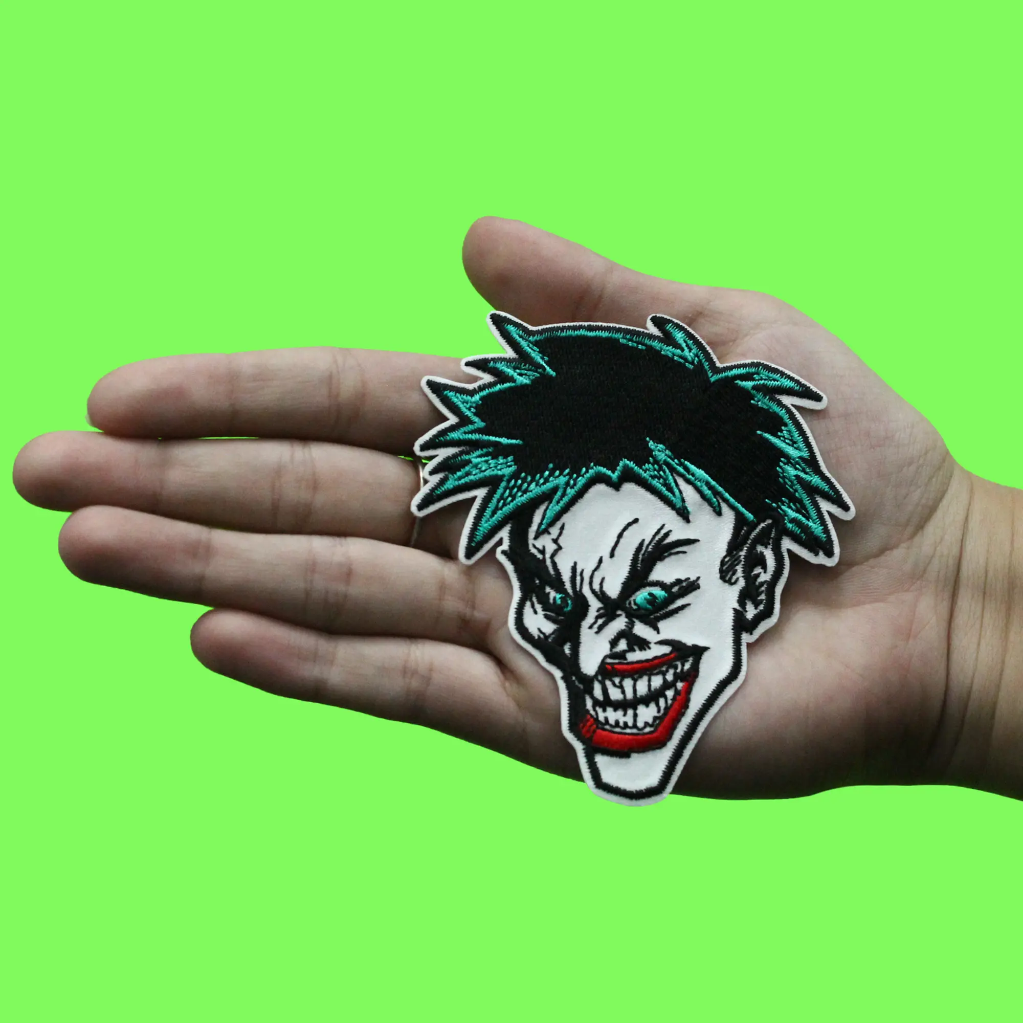 DC Comics Joker Patch Evil Headshot Character Embroidered Iron On - Image 2