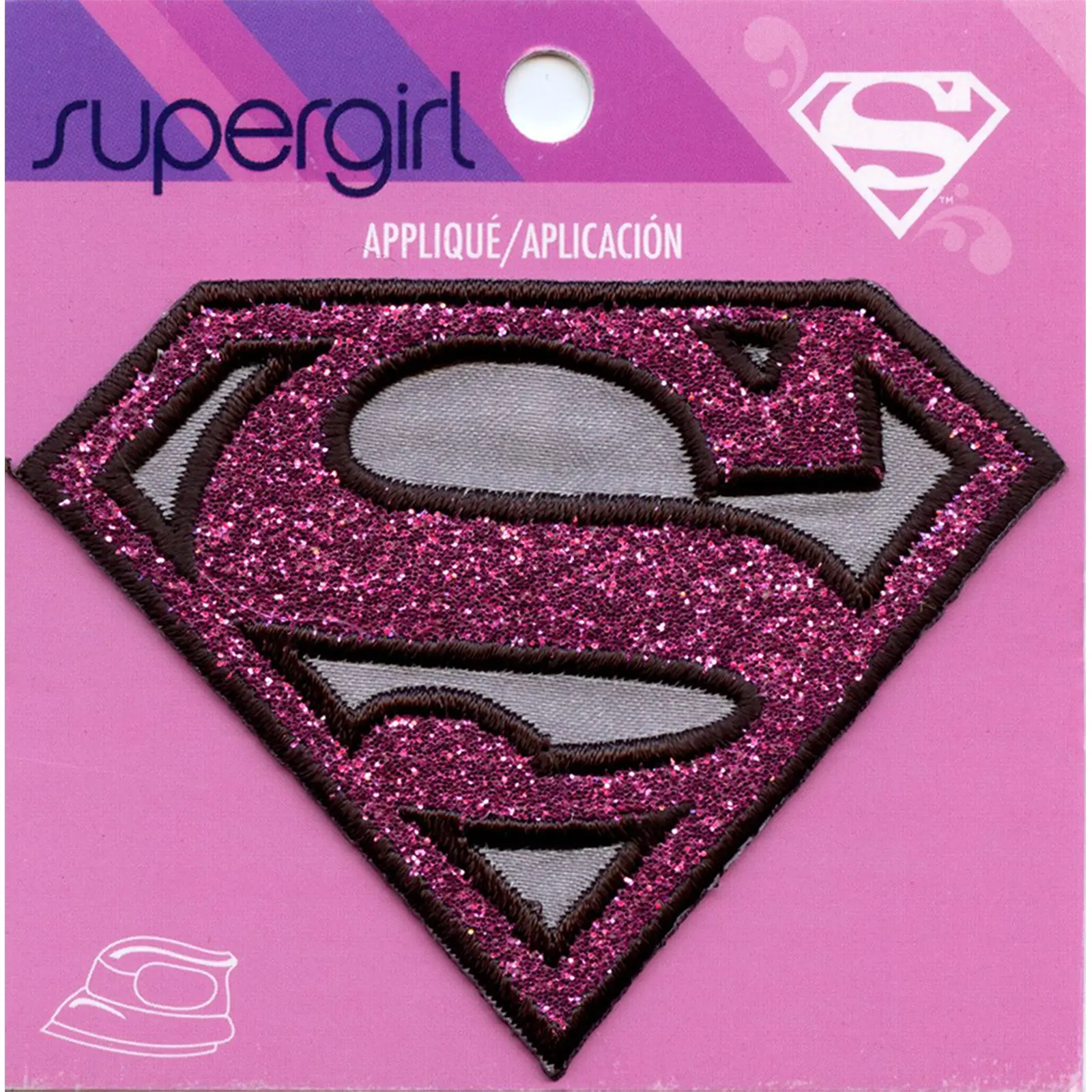 Dc Comics Supergirl Pink Shimmer Iron on Applique Patch - Small