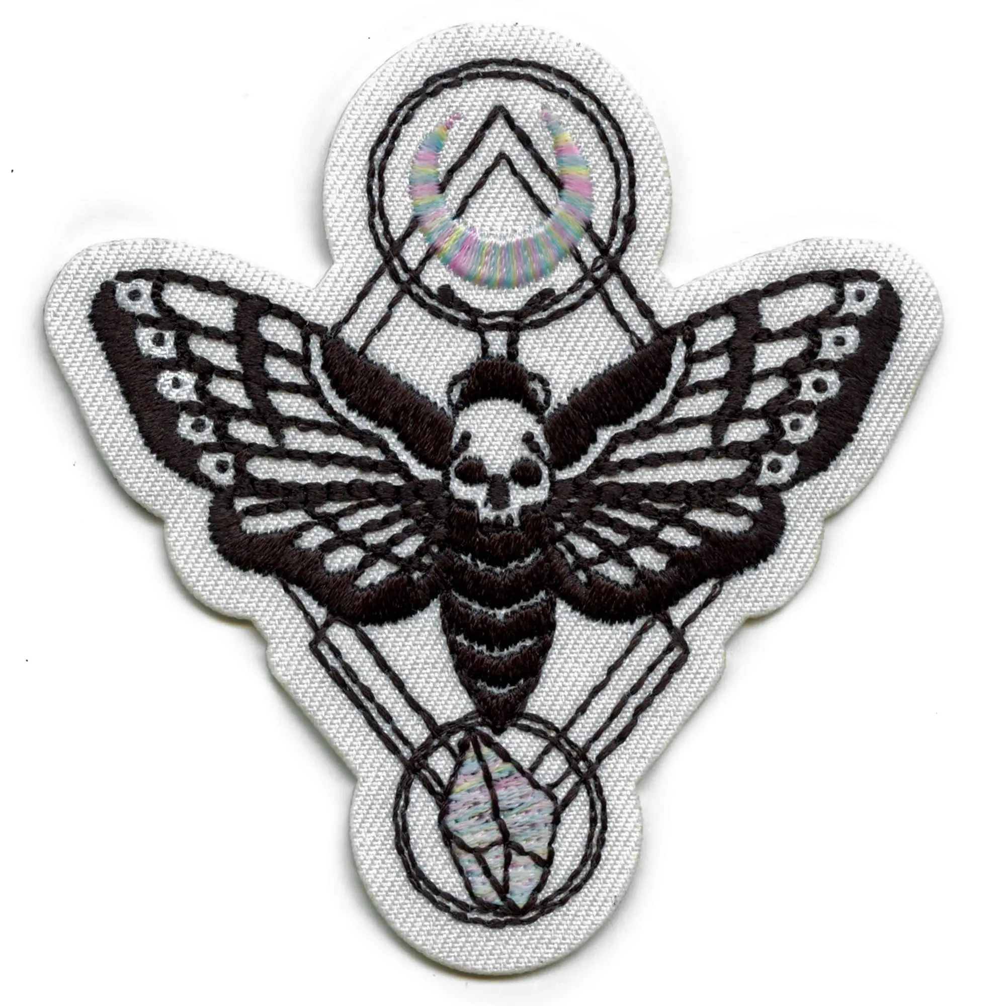 Deaths Head Moth Patch With Moon Crystal EXCLUSIVE Embroidered Iron On