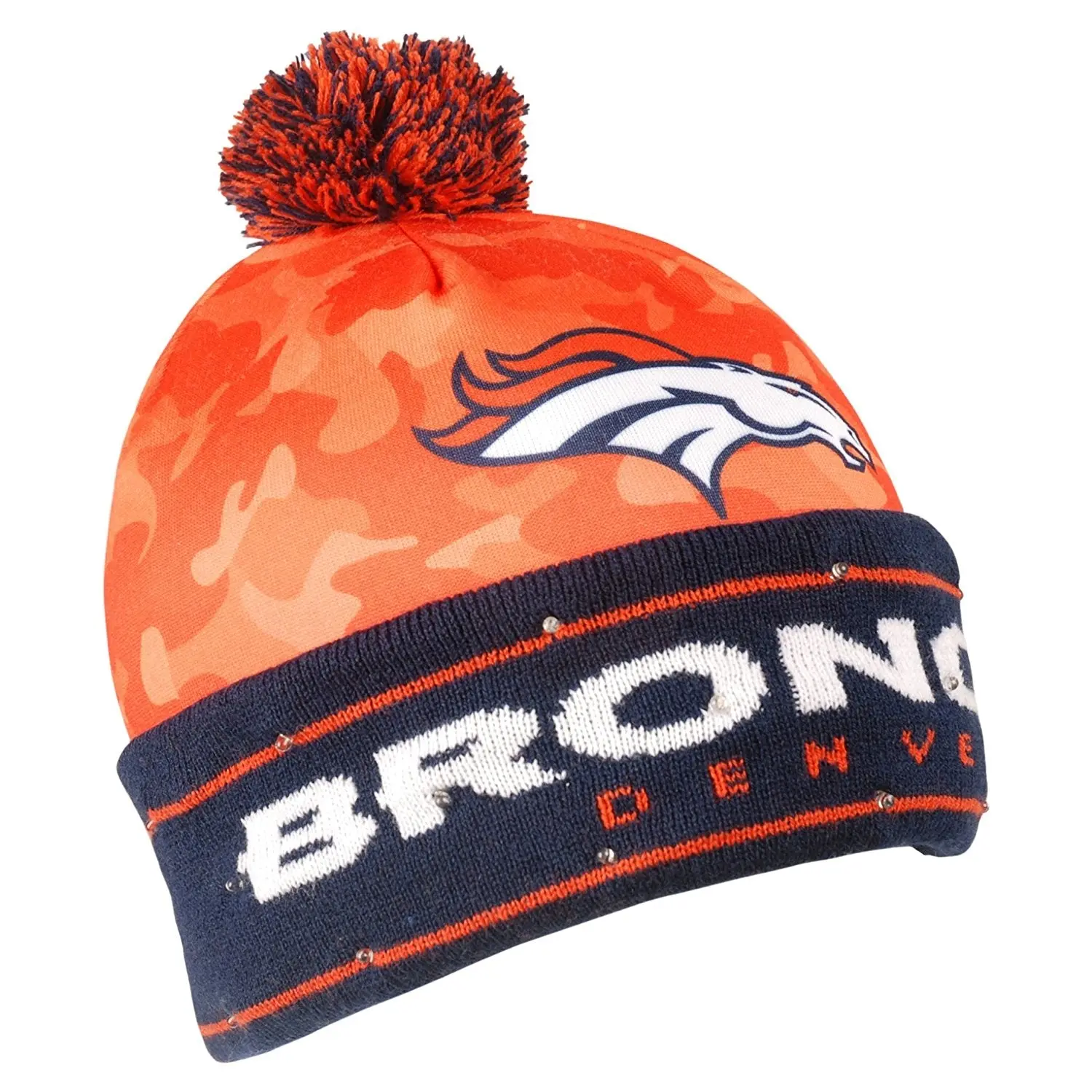 Denver Broncos Camouflage Light Up Printed Beanie