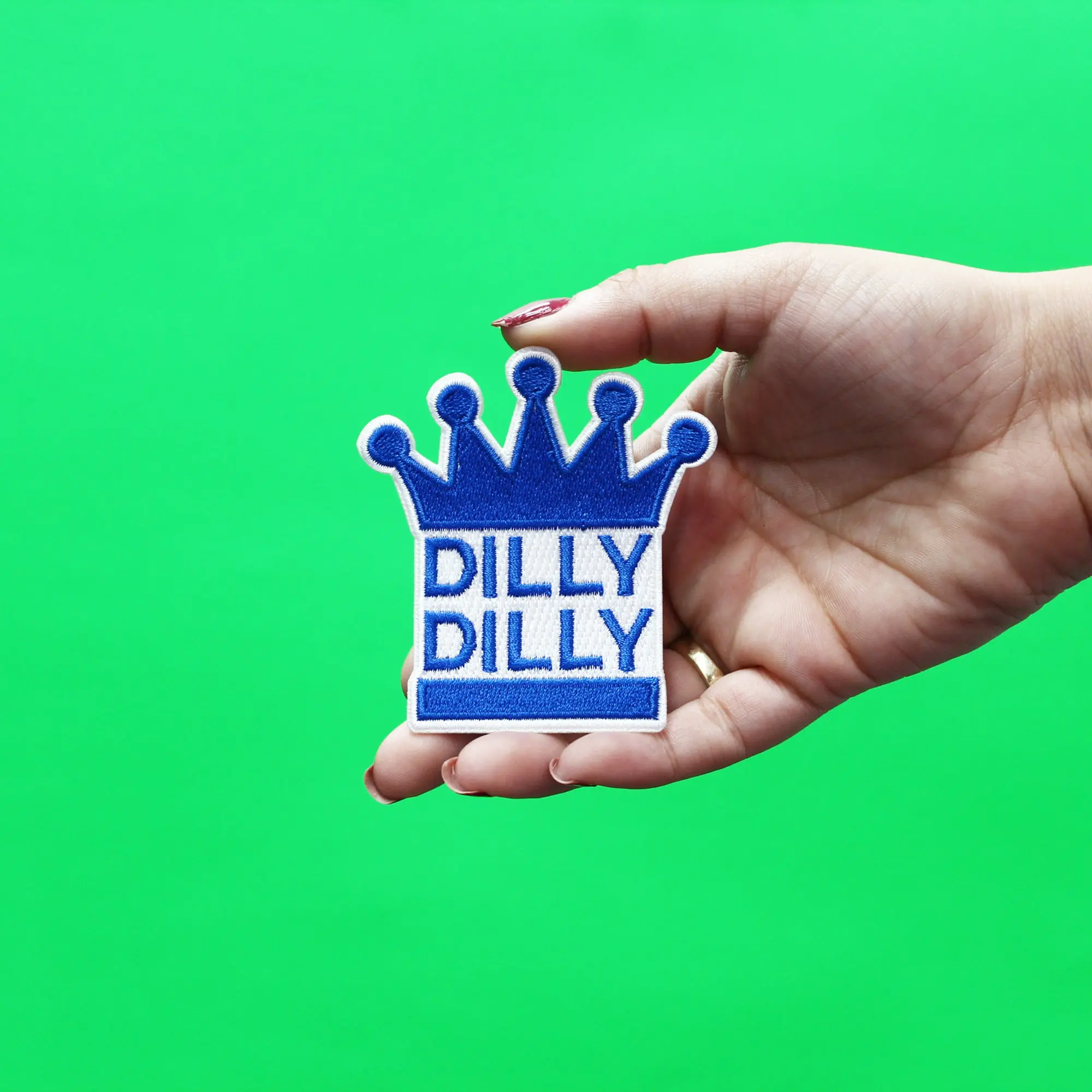 Dilly Dilly Beer Commercial Blue Crown Logo Embroidered Iron on Patch - Image 2