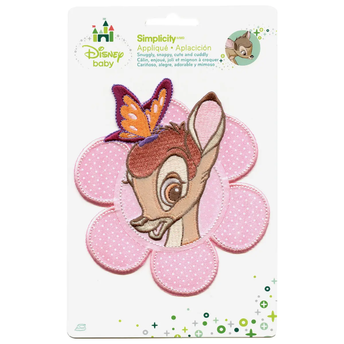 Disney Bambi With Butterfly In Flower Embroidered Applique Iron On Patch - Image 2