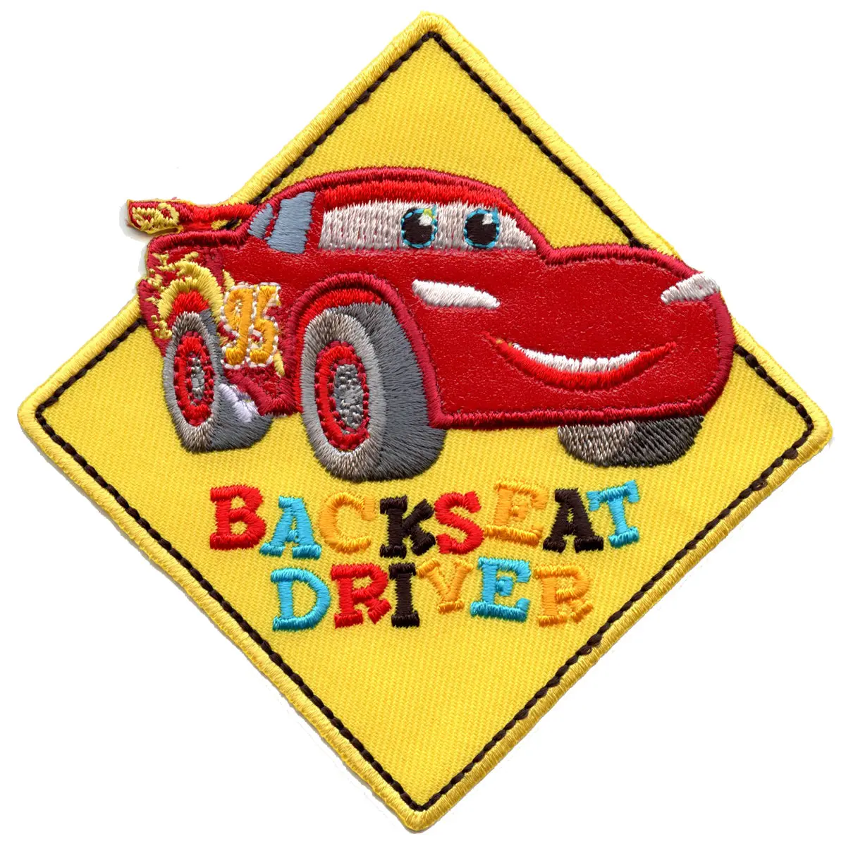 Disney Cars "Backseat Driver" Lightning McQueen Embroidered Applique Patch