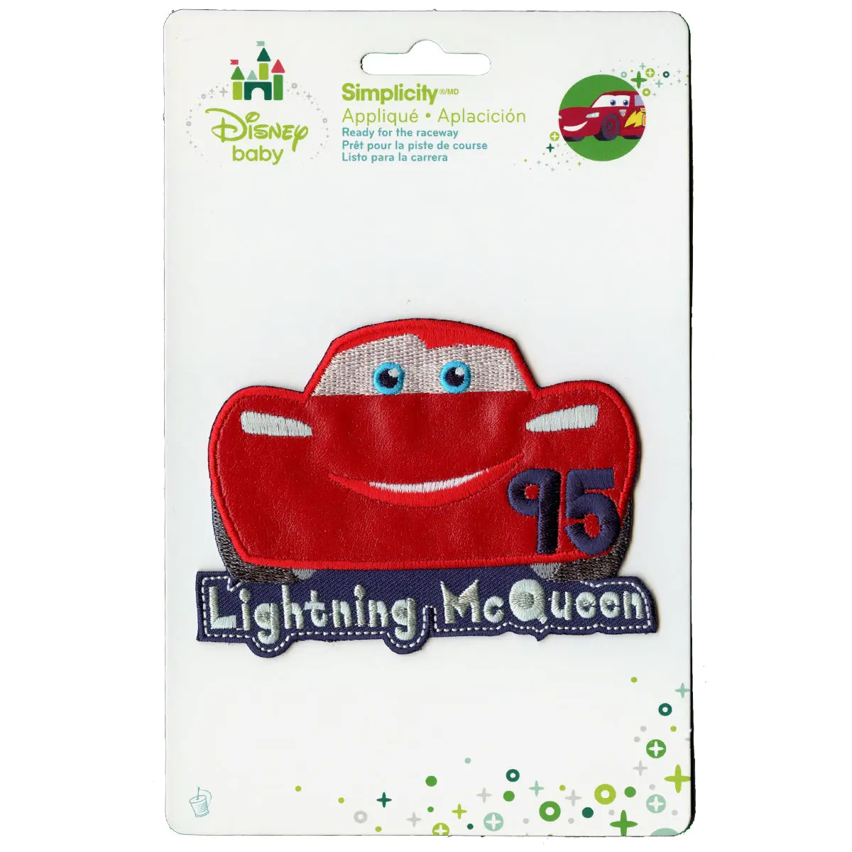 Disney Cars Lightning McQueen Front View Embroidered Applique Patch - Image 2