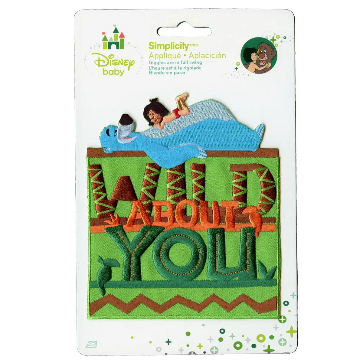 Disney Jungle Book "Wild About You" Embroidered Applique Iron On Patch - Image 2