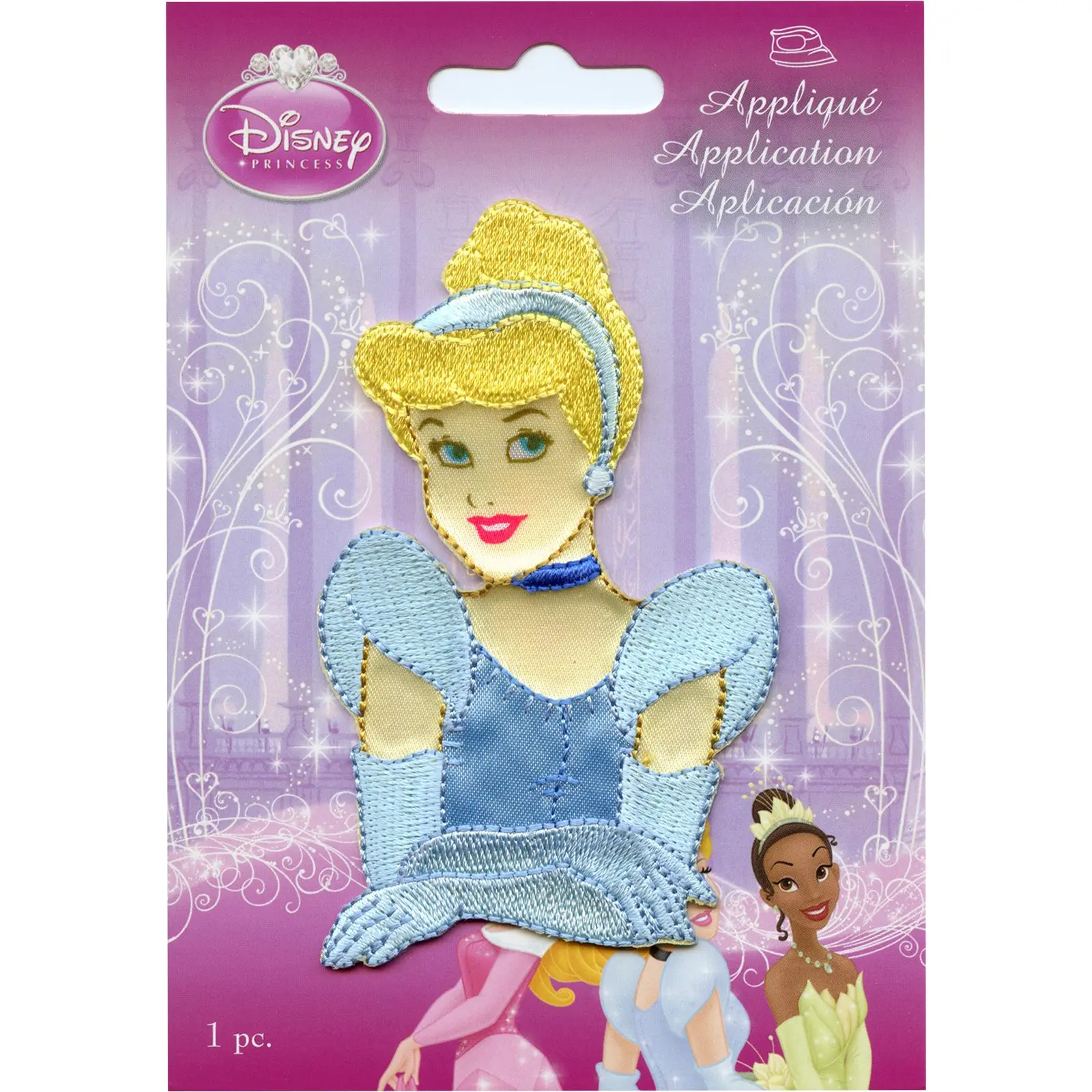 Disney Princess Cinderella Portrait Iron on Embroidered Applique Patch - Image 2