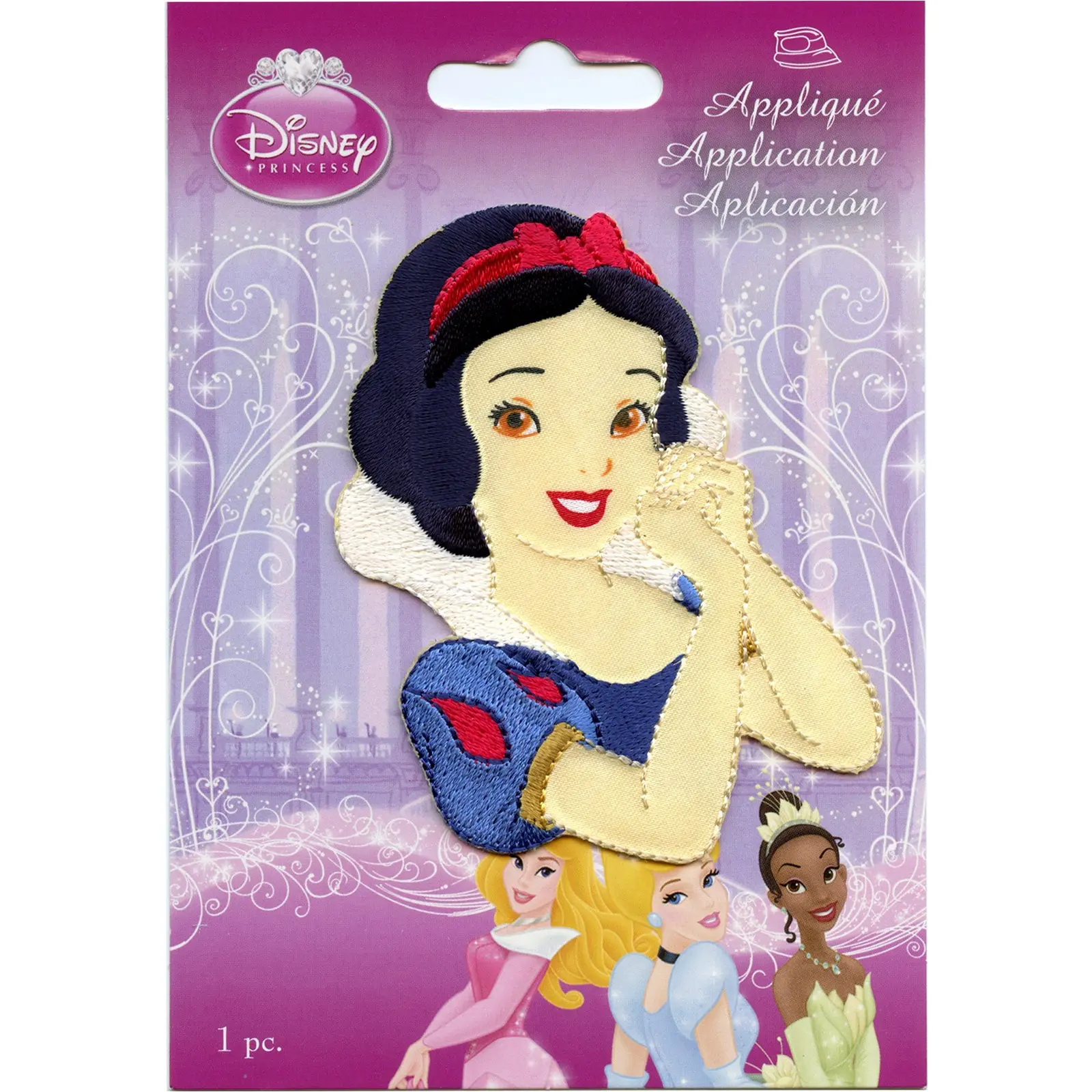Disney Princess Snow White Portrait Iron on Embroidered Applique Patch - Facing Right - Image 2