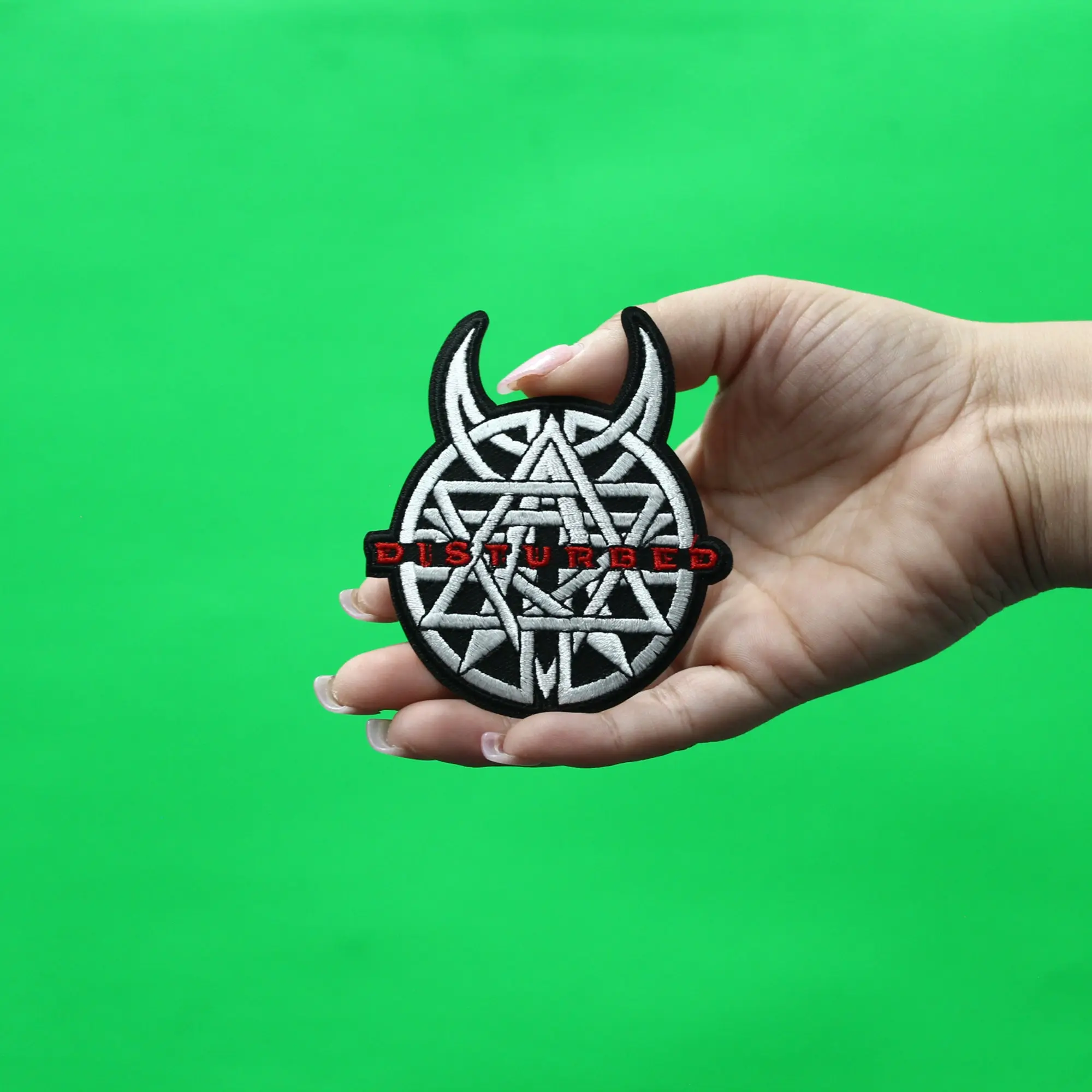 Disturbed Amulet Logo Patch Chicago Metal Band Embroidered Iron On - Image 2