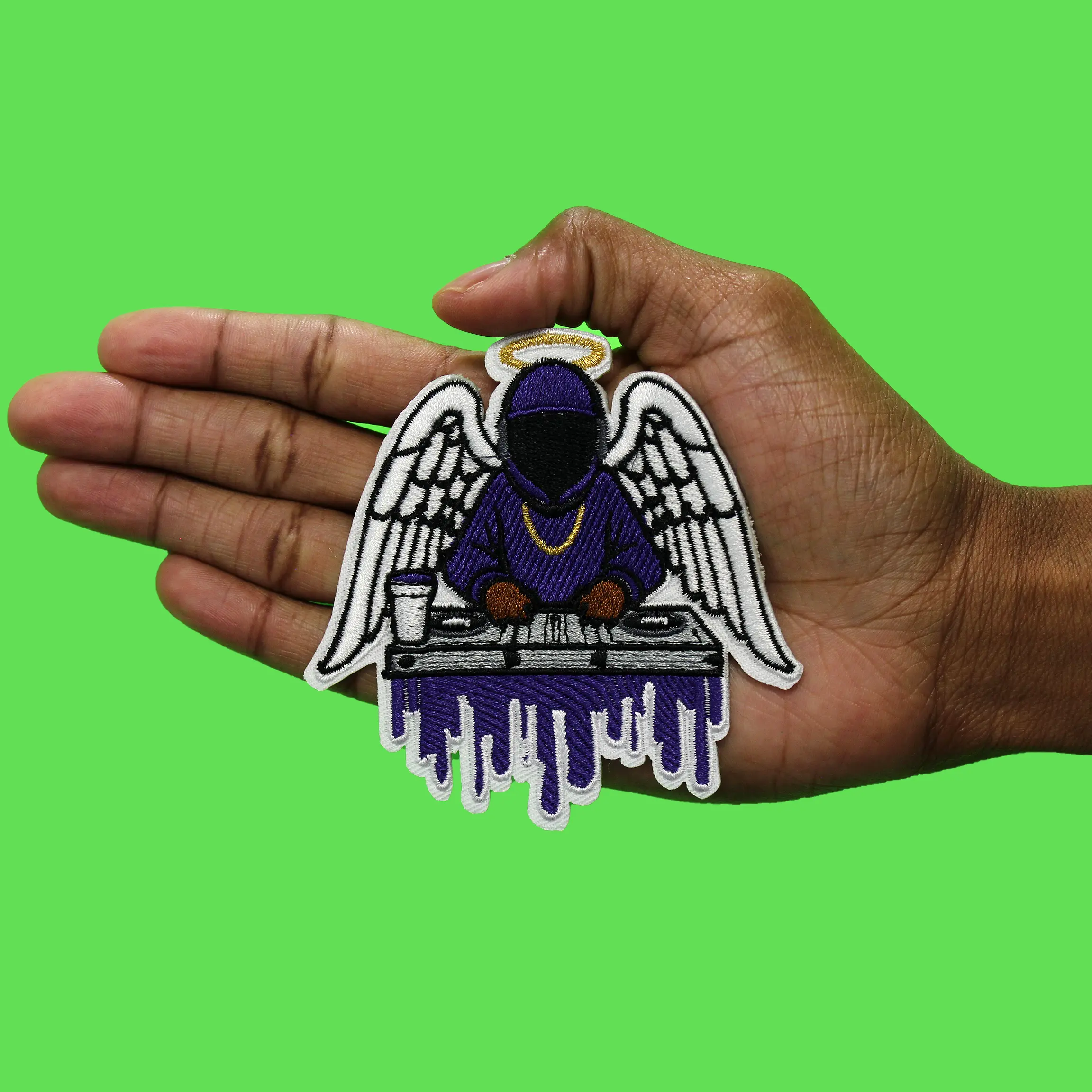 DJ Screw Angel Patch Music Hip-Hop Screwed Up Embroidered Iron on - Image 2