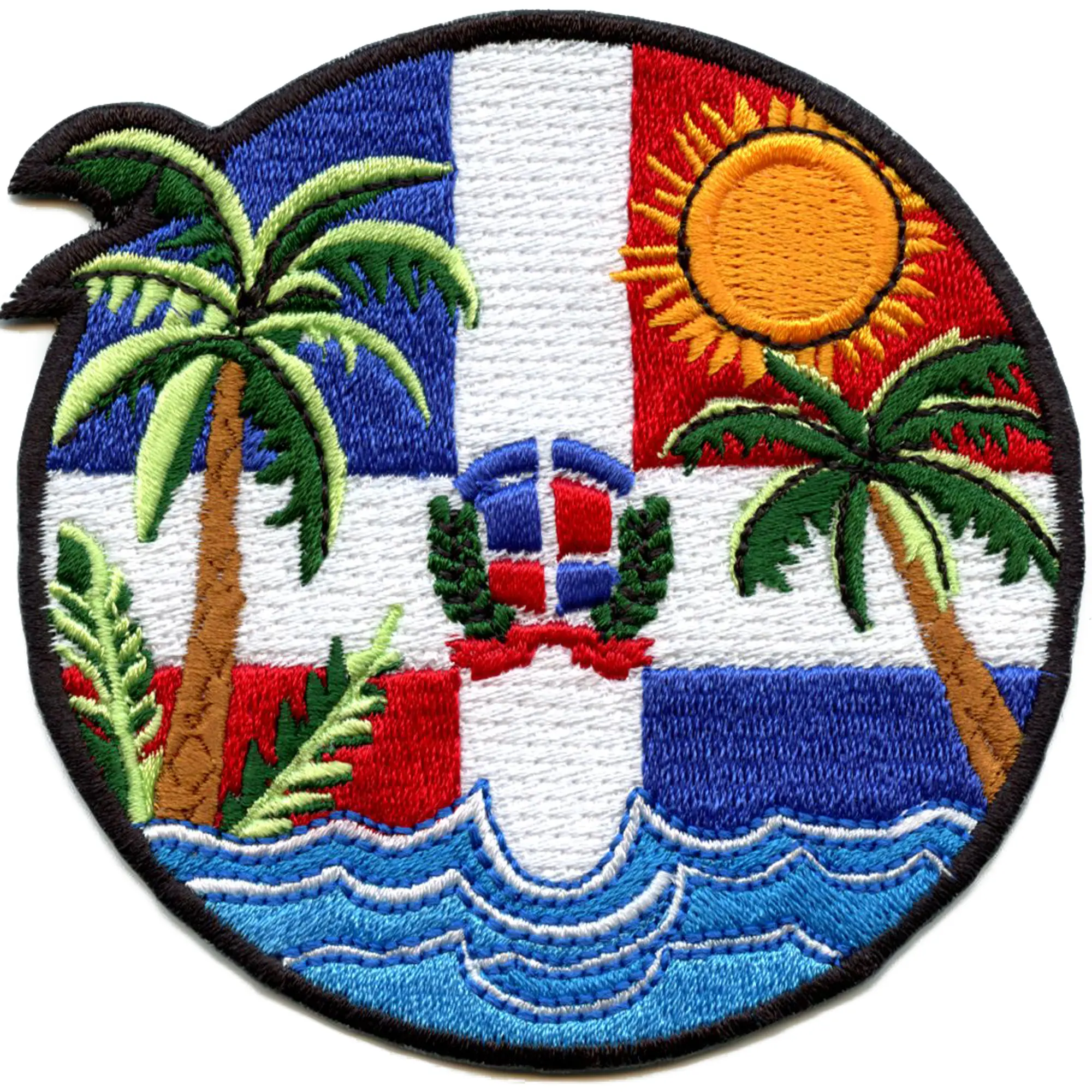 Dominican Republic Paradise Patch Tropical Oasis Culture Embroidered Iron-on