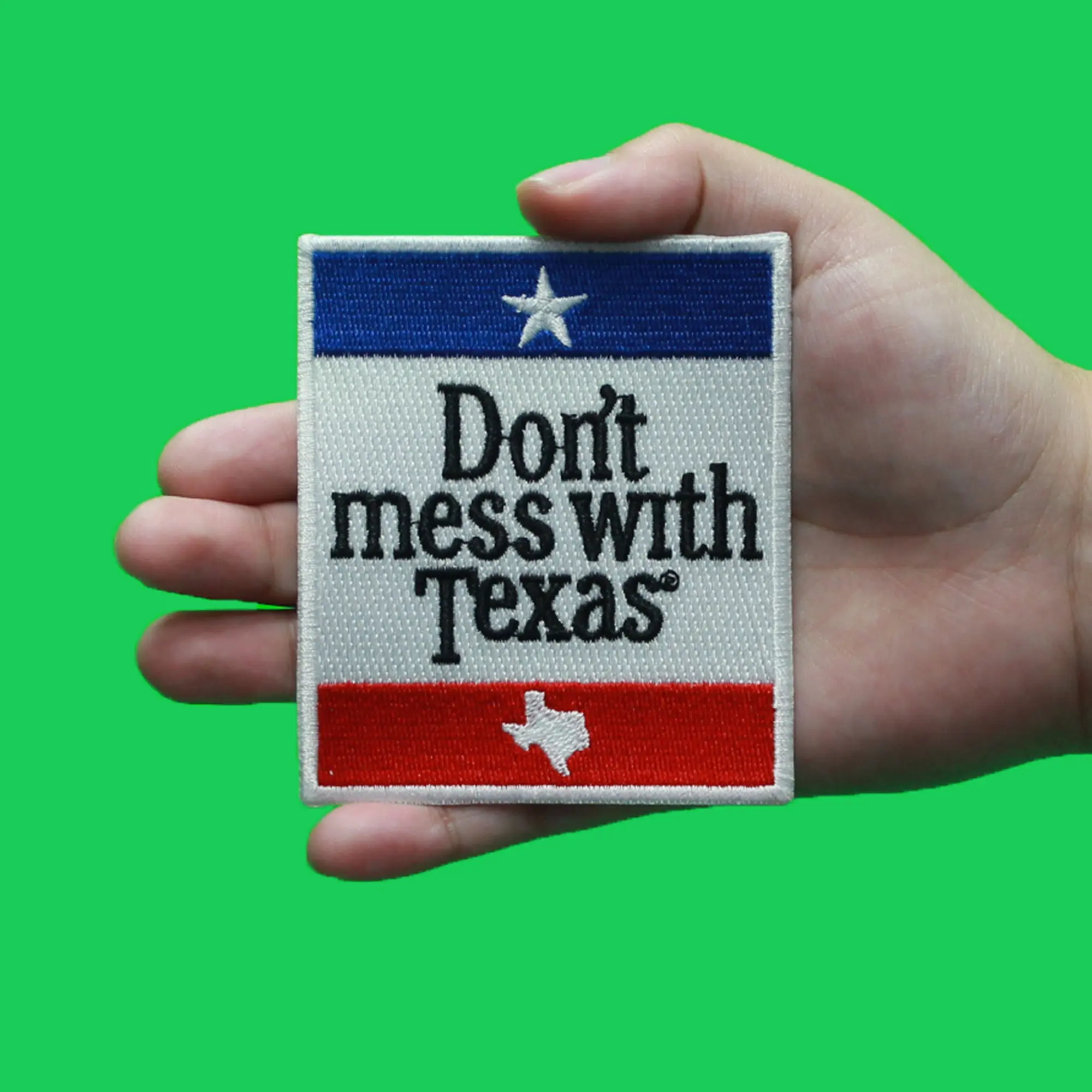 Don't Mess With Texas Box Logo Iron On Embroidered Patch - Image 3