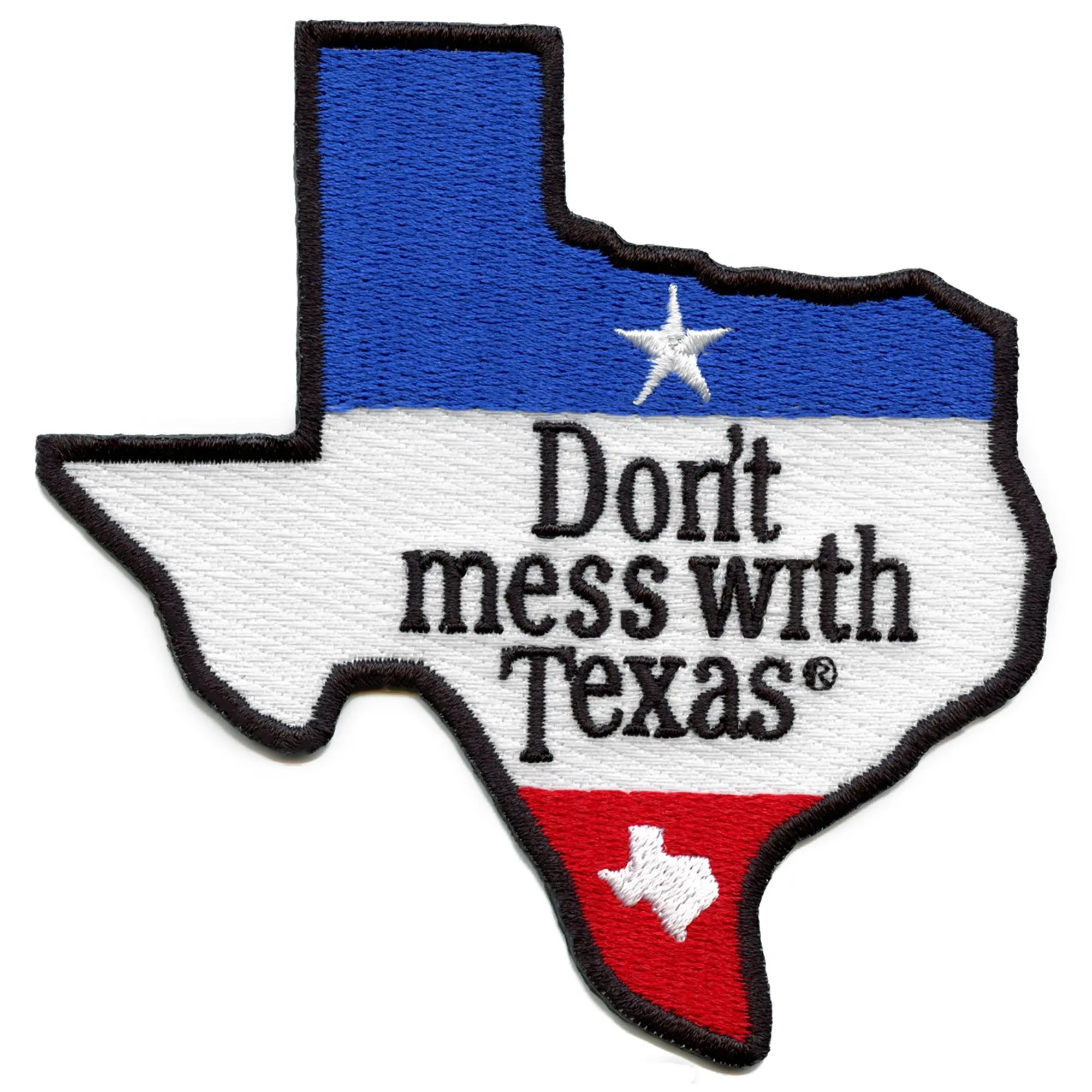 Don't Mess With Texas Patch State Shape Embroidered Iron On - Image 2