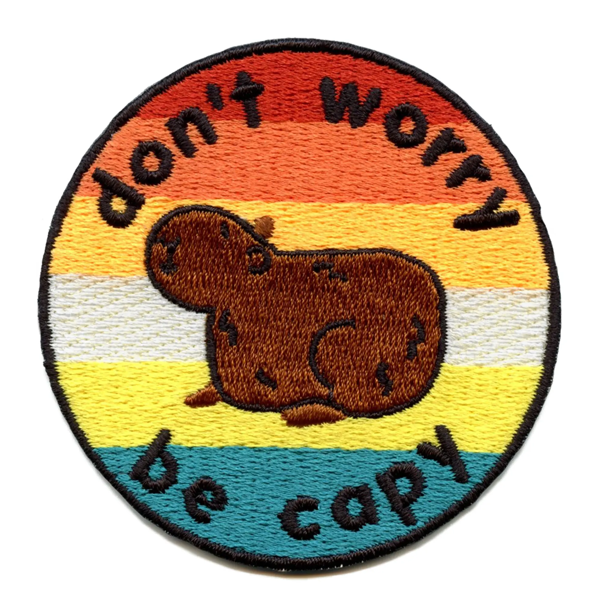 Don't Worry Be Capy Patch Cute Capybara Embroidered Iron On