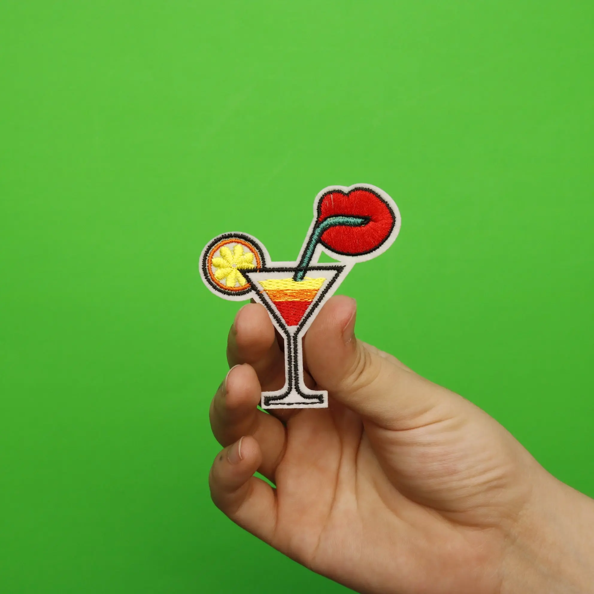 Drinking Martini Embroidered Applique Iron On Patch - Image 2