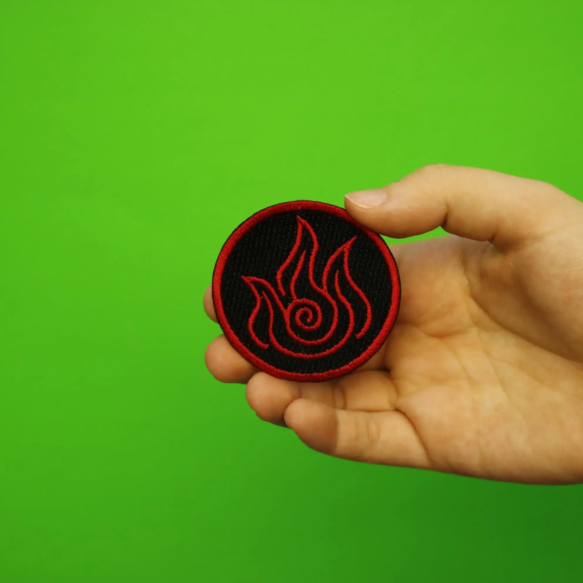 Fire Nation Symbol Round Embroidered Iron On Patch - Image 2