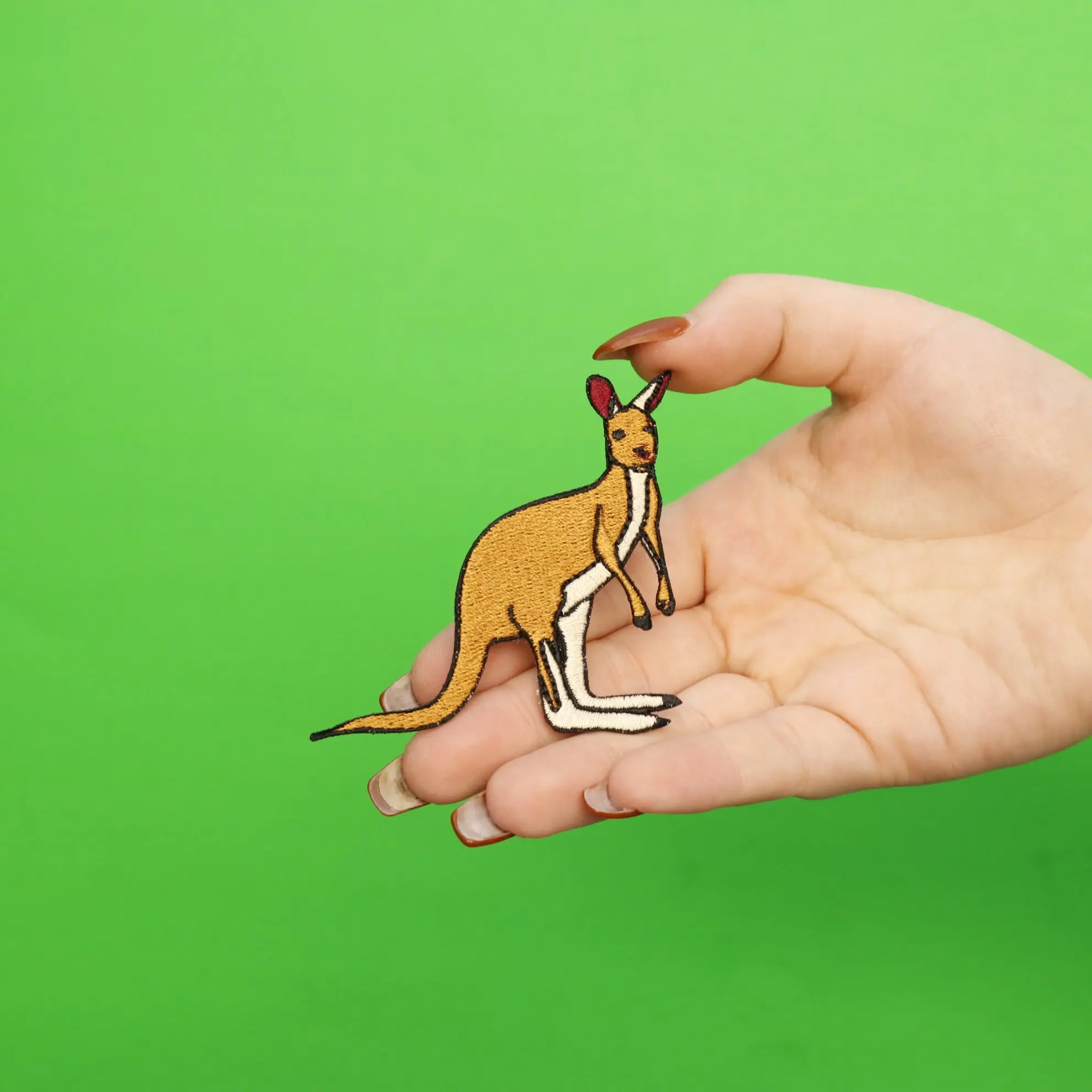 Full Body Kangaroo Embroidered Iron On Patch - Image 2