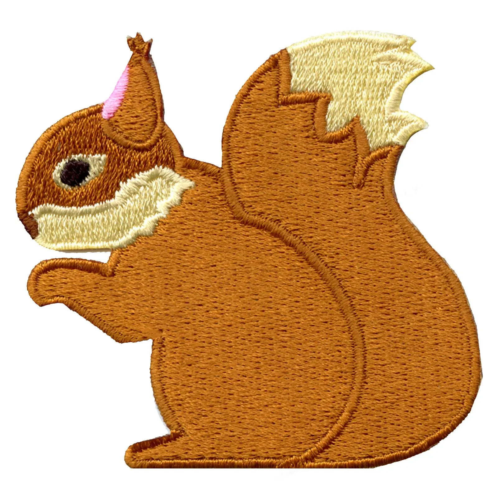 Full Body Squirrel Profile Embroidered Iron On Patch