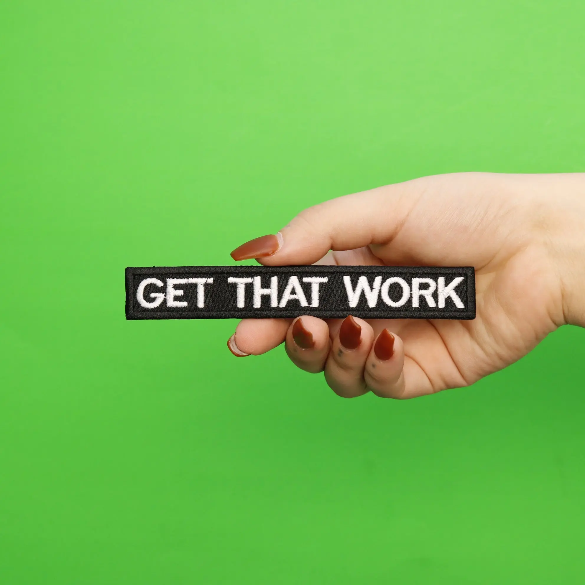 Get That Work Box Logo Embroidered Iron On Patch - Image 2