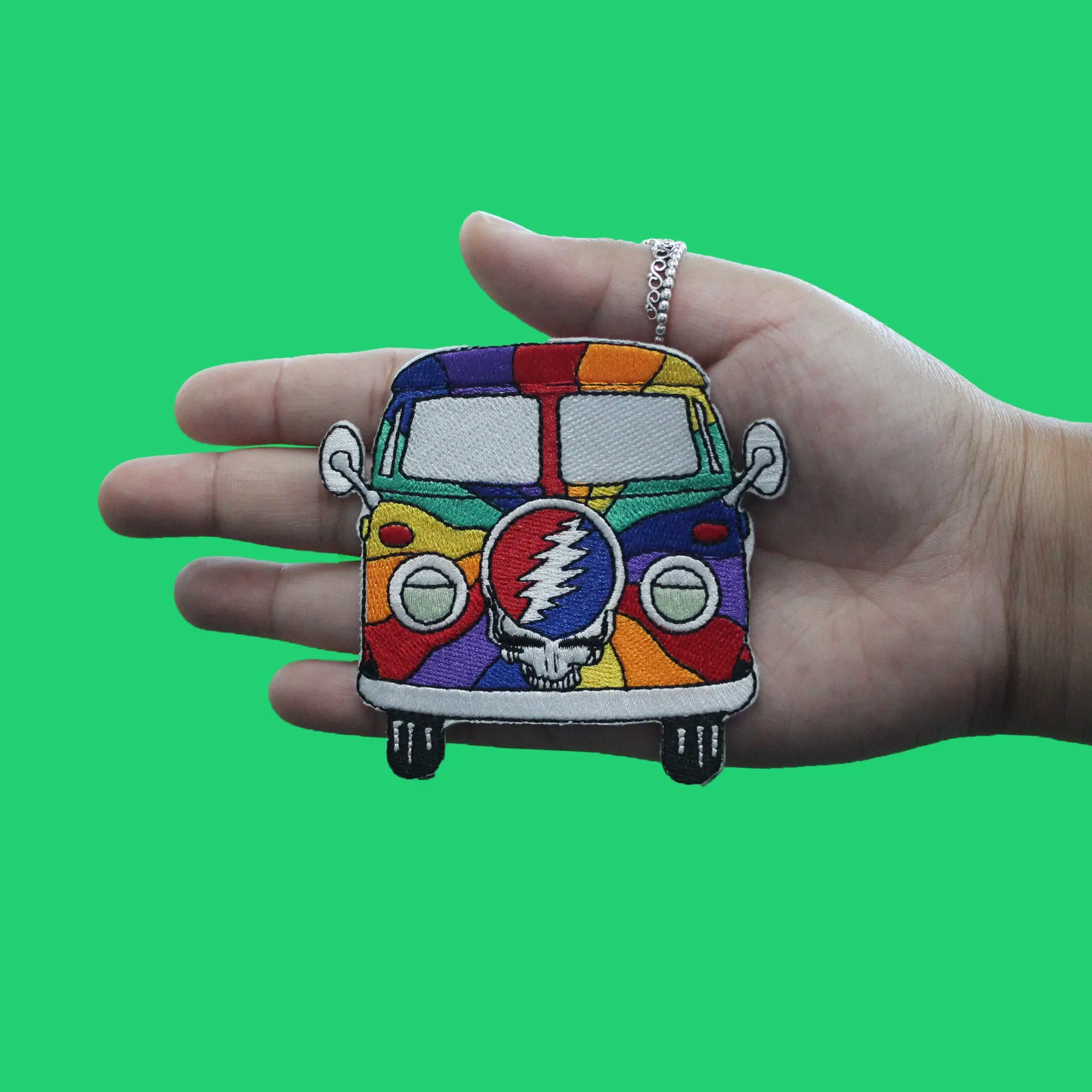 Grateful Dead Rainbow Bus Van Patch American Rock Band Embroidered Iron On - Image 2
