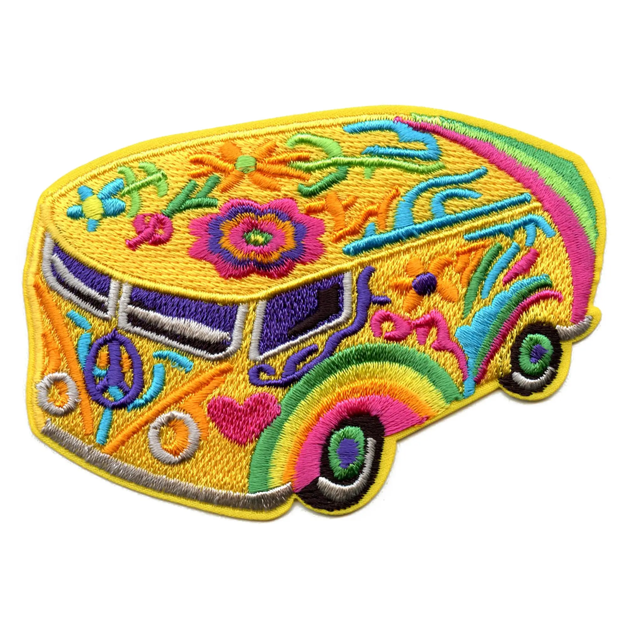 Groovy Van Bus Patch Hippie Style Embroidered Iron On