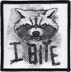 Guardians Of The Galaxy Rocket Raccoon 'I Bite' Iron on Patch