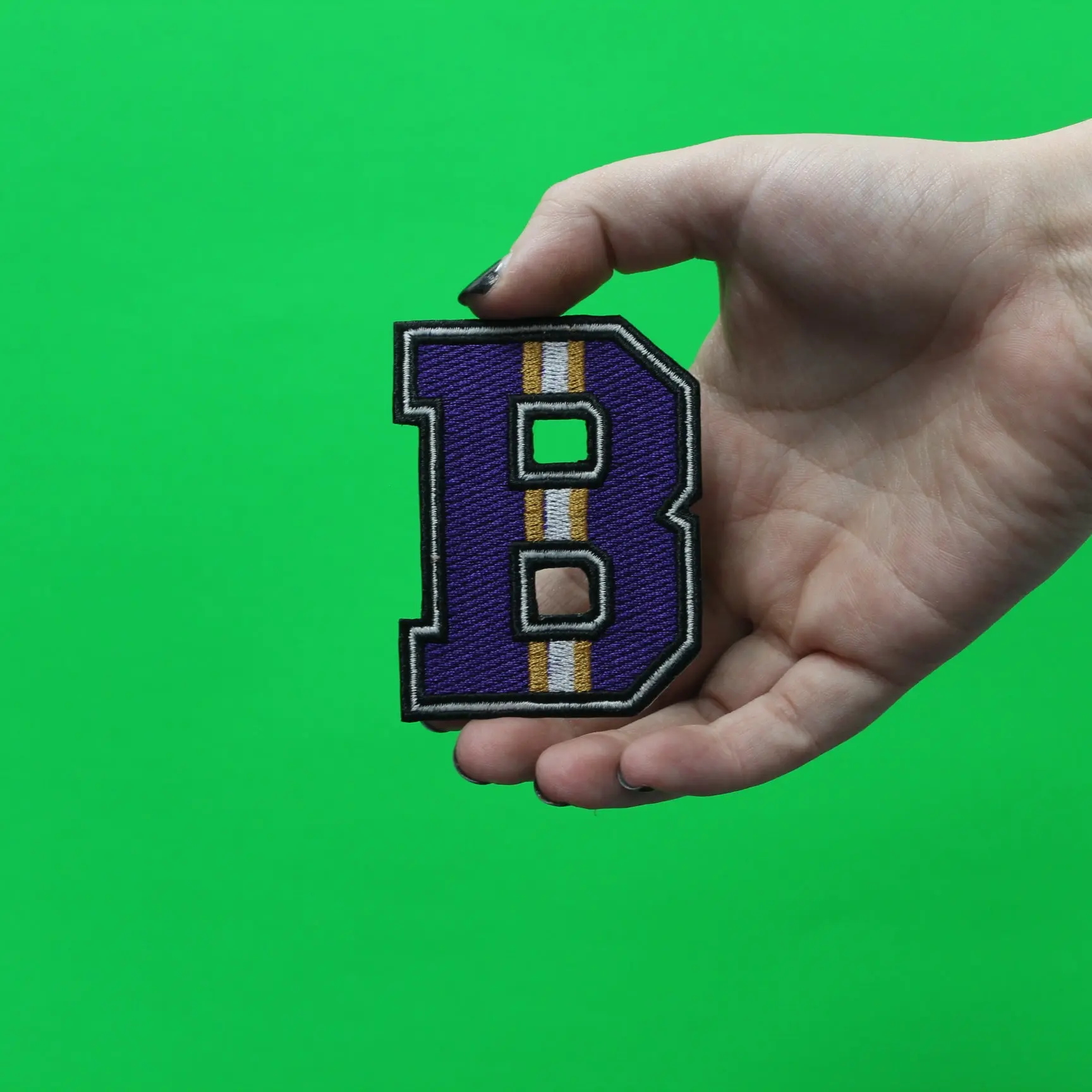 City Of Baltimore Purple "B" Football Jersey Parody Embroidered Iron On Patch - Image 2