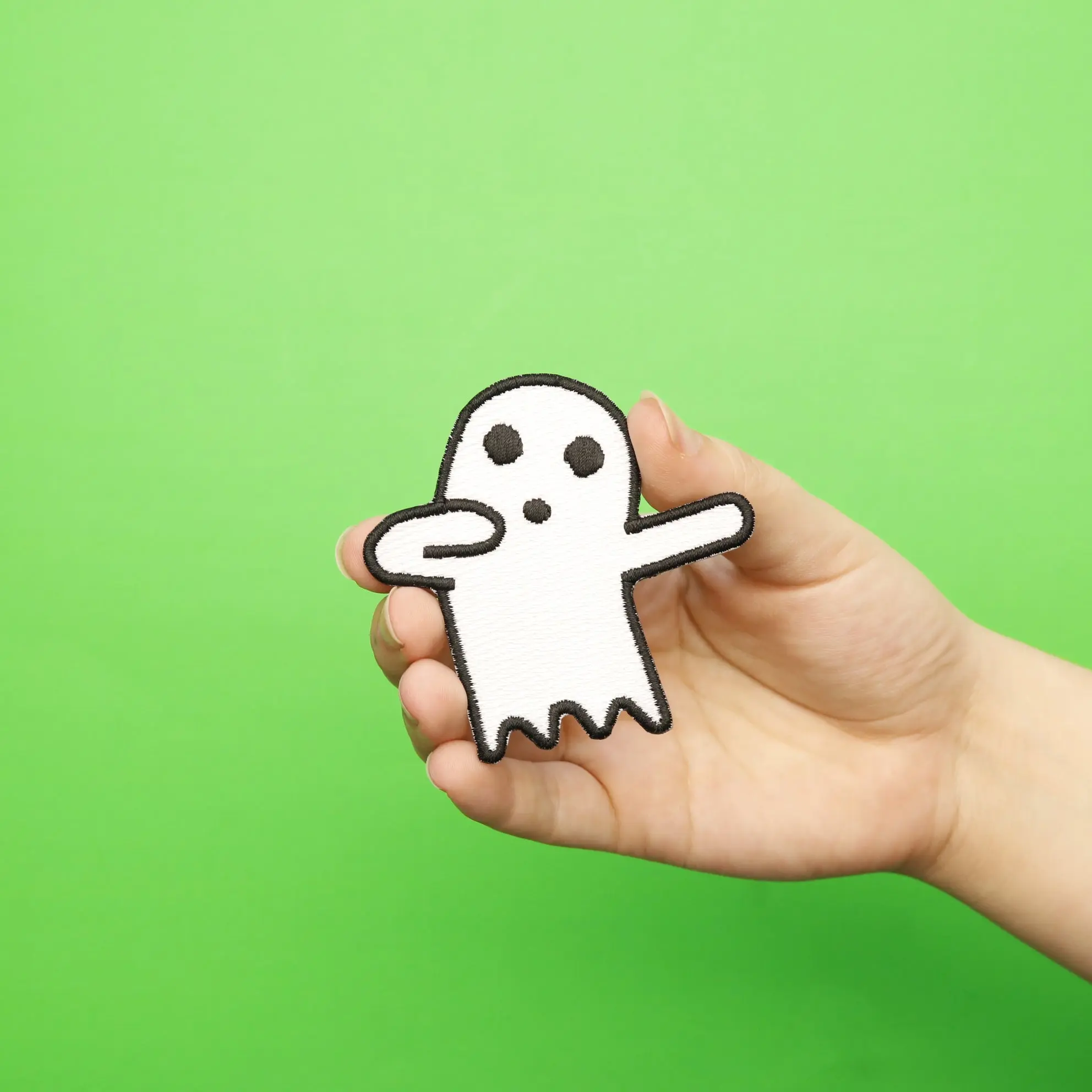 Halloween Ghost Dabbing Embroidered Iron On Patch - Image 2