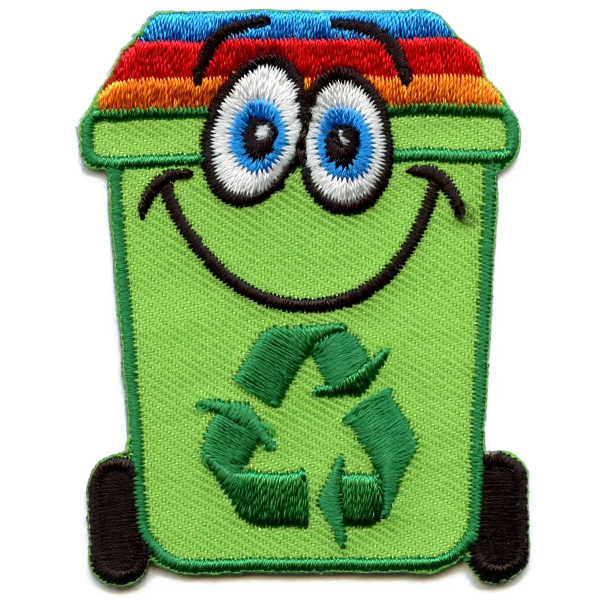 Happy Recycling Bin Patch Reuse Save Environment Embroidered Iron On
