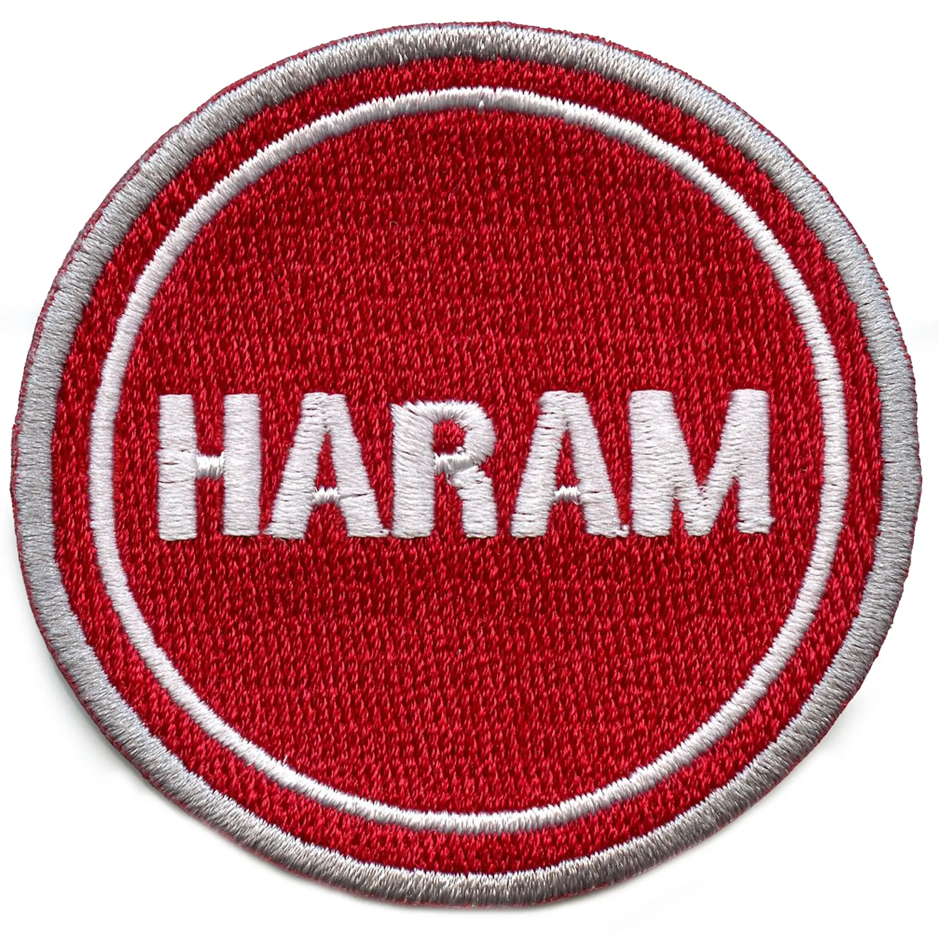 Haram Script Round Patch Arabic Islam Culture Embroidered Iron-On