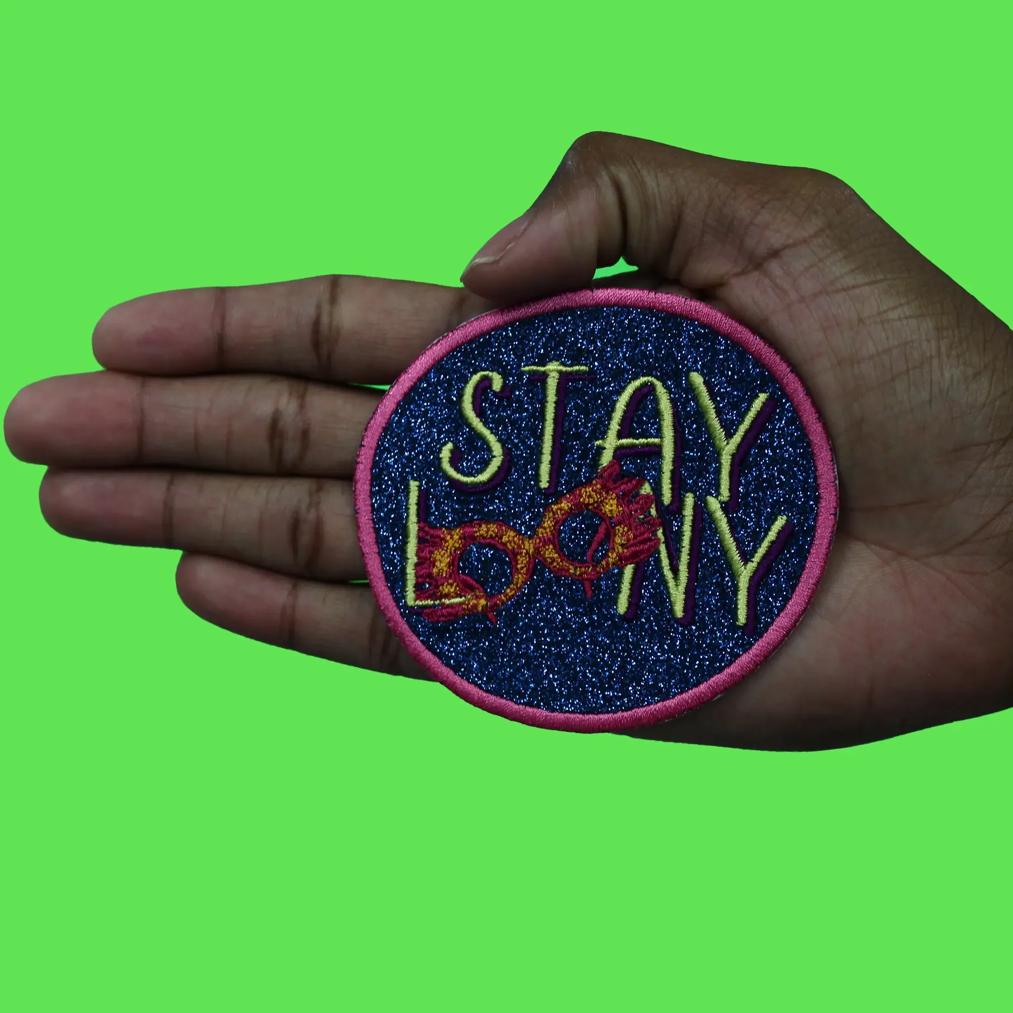 Wizard Whimsical Movie Patch Stay Looney Glasses Embroidered Iron On - Image 2
