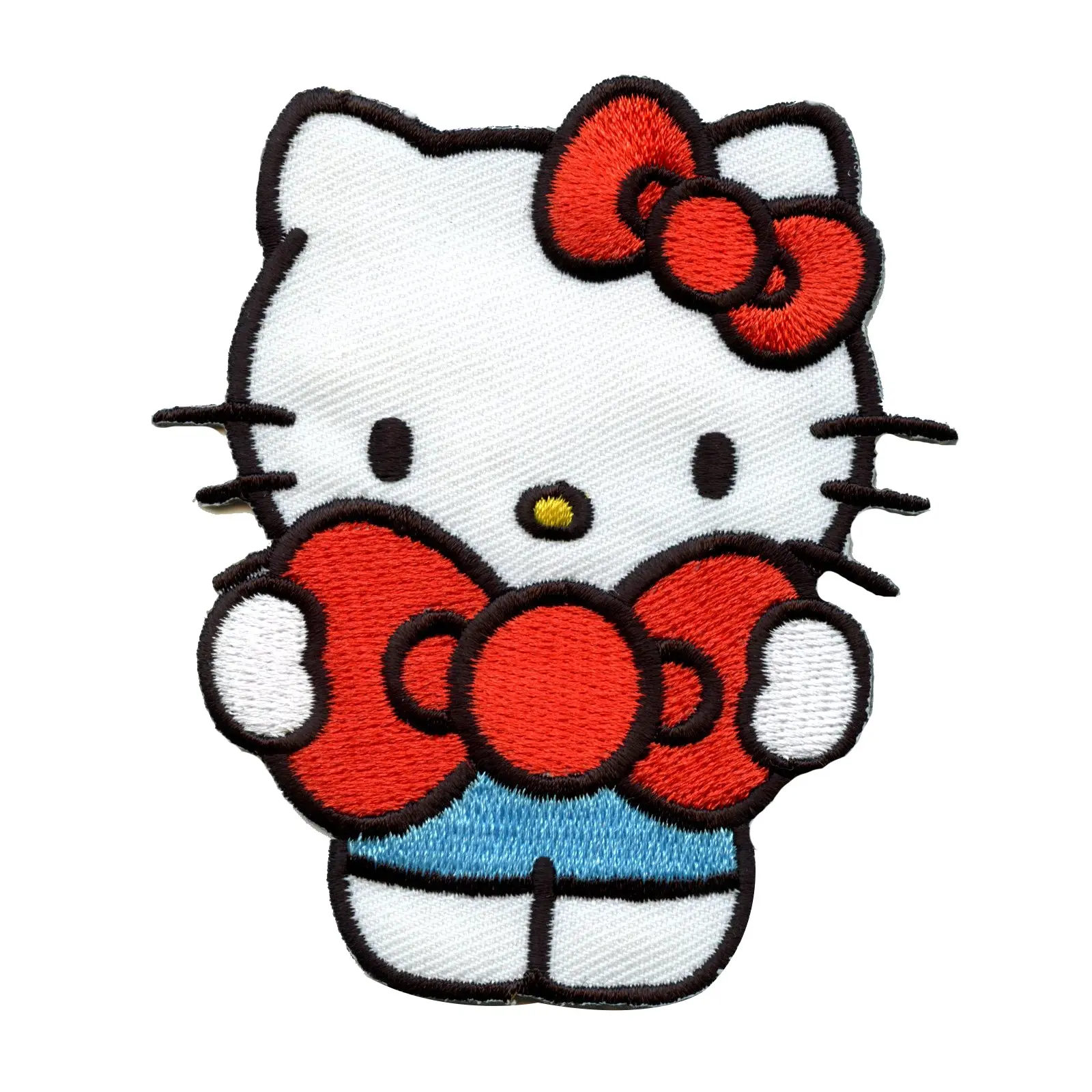 Hello Kitty Holding Red Bow Iron On Embroidered Patch
