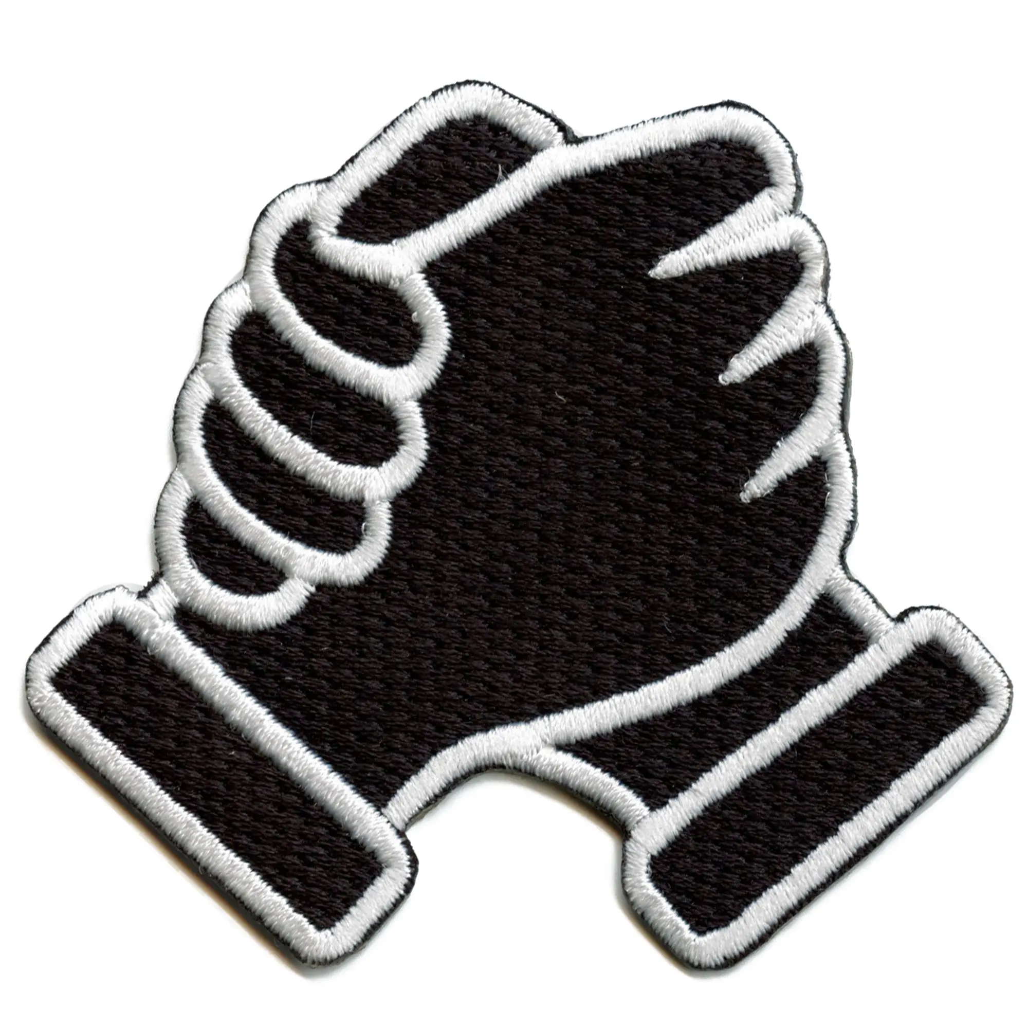 Homie Hands Handshake Black Iron on Patch