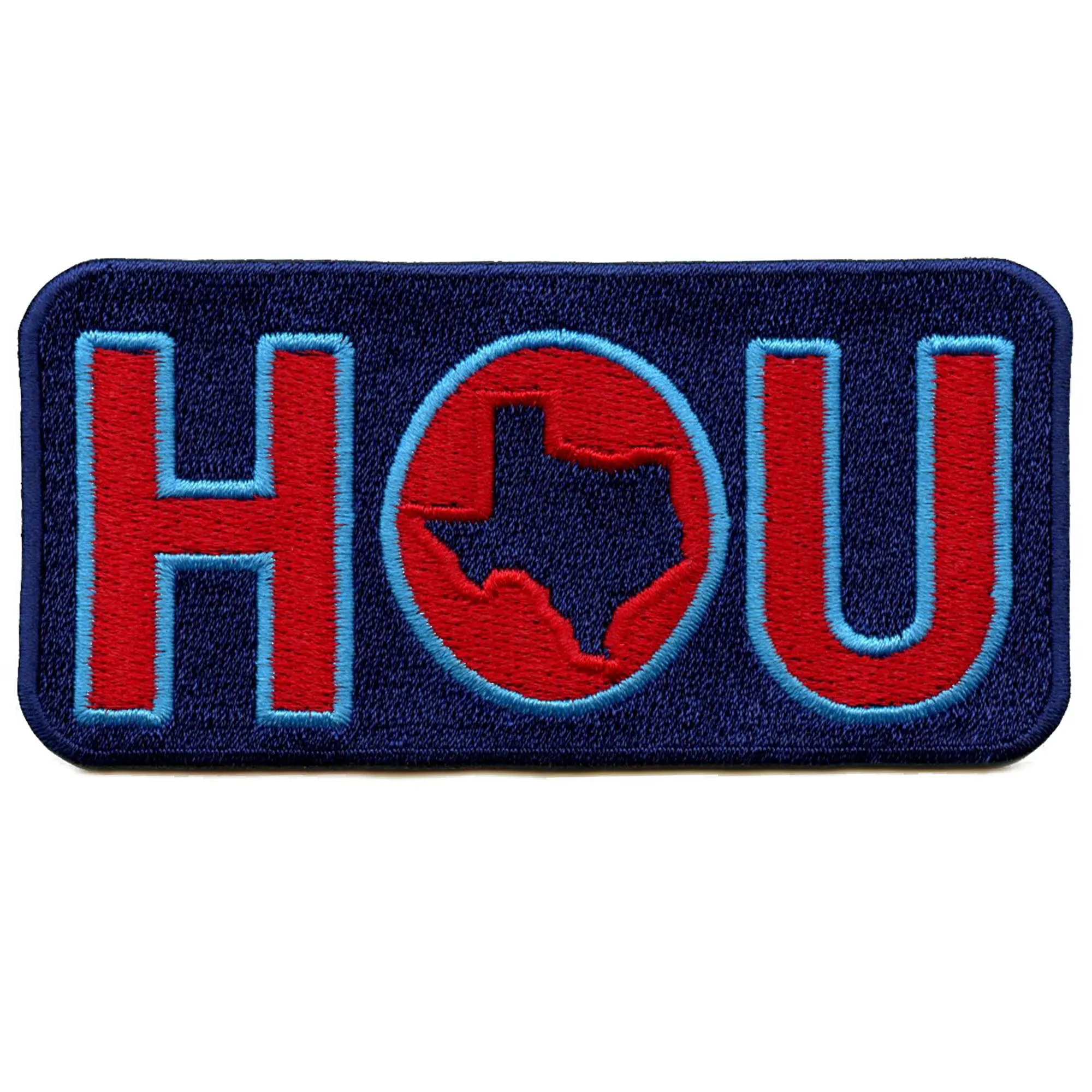 HOU Blue Texas Patch Houstonian State Logo Embroidered Iron On
