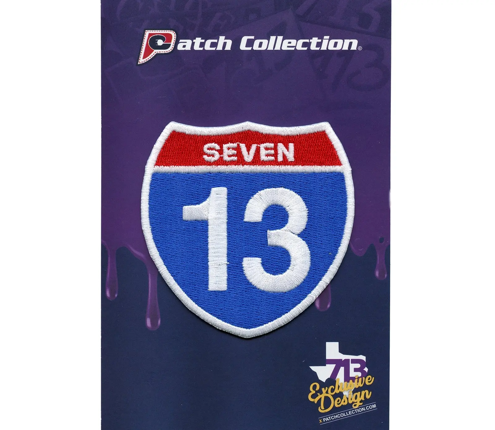 Houston 713 Interstate Road Sign Embroidered Iron On Patch