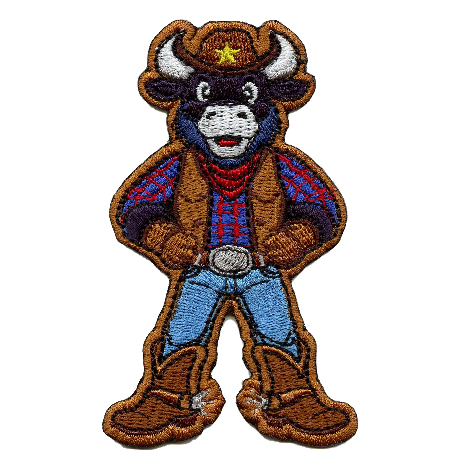 Houston Football Bull Patch Rodeo Western Texas Embroidered Iron On