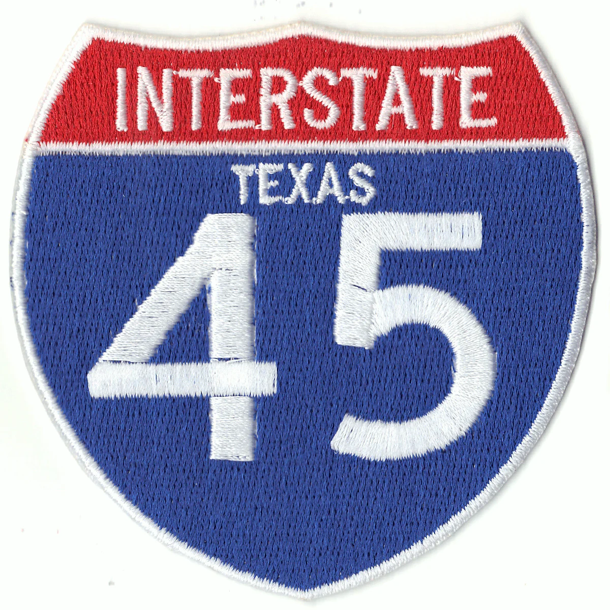 Houston Freeway Interstate I-45 Sign Embroidered Iron on Patch