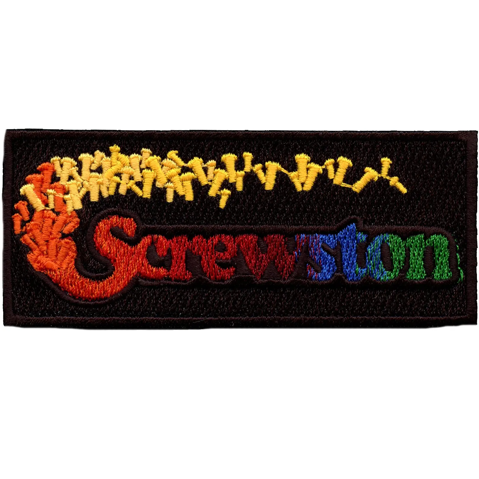 Houston Screwston Rainbow Embroidered Iron On Patch - Image 2