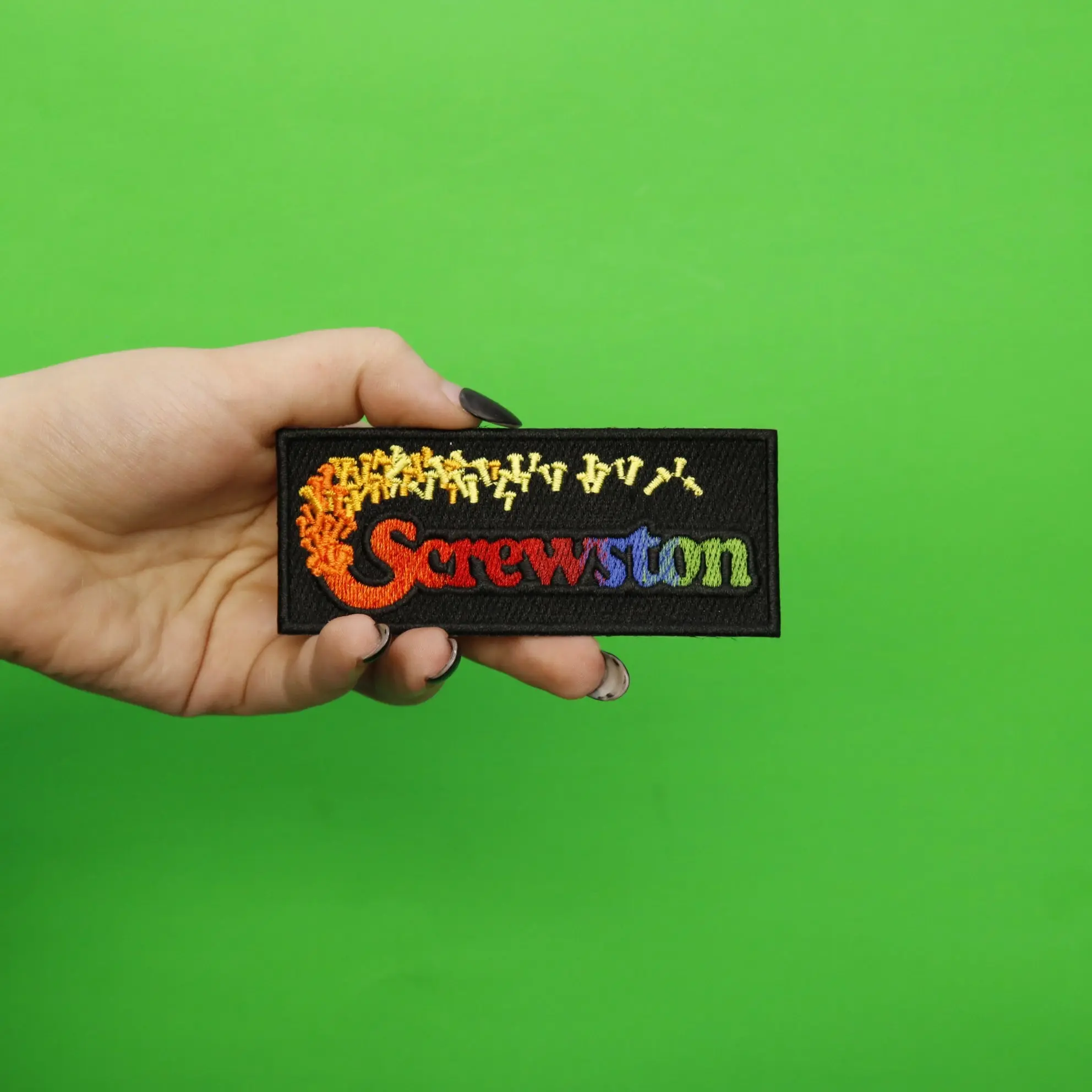 Houston Screwston Rainbow Embroidered Iron On Patch - Image 4