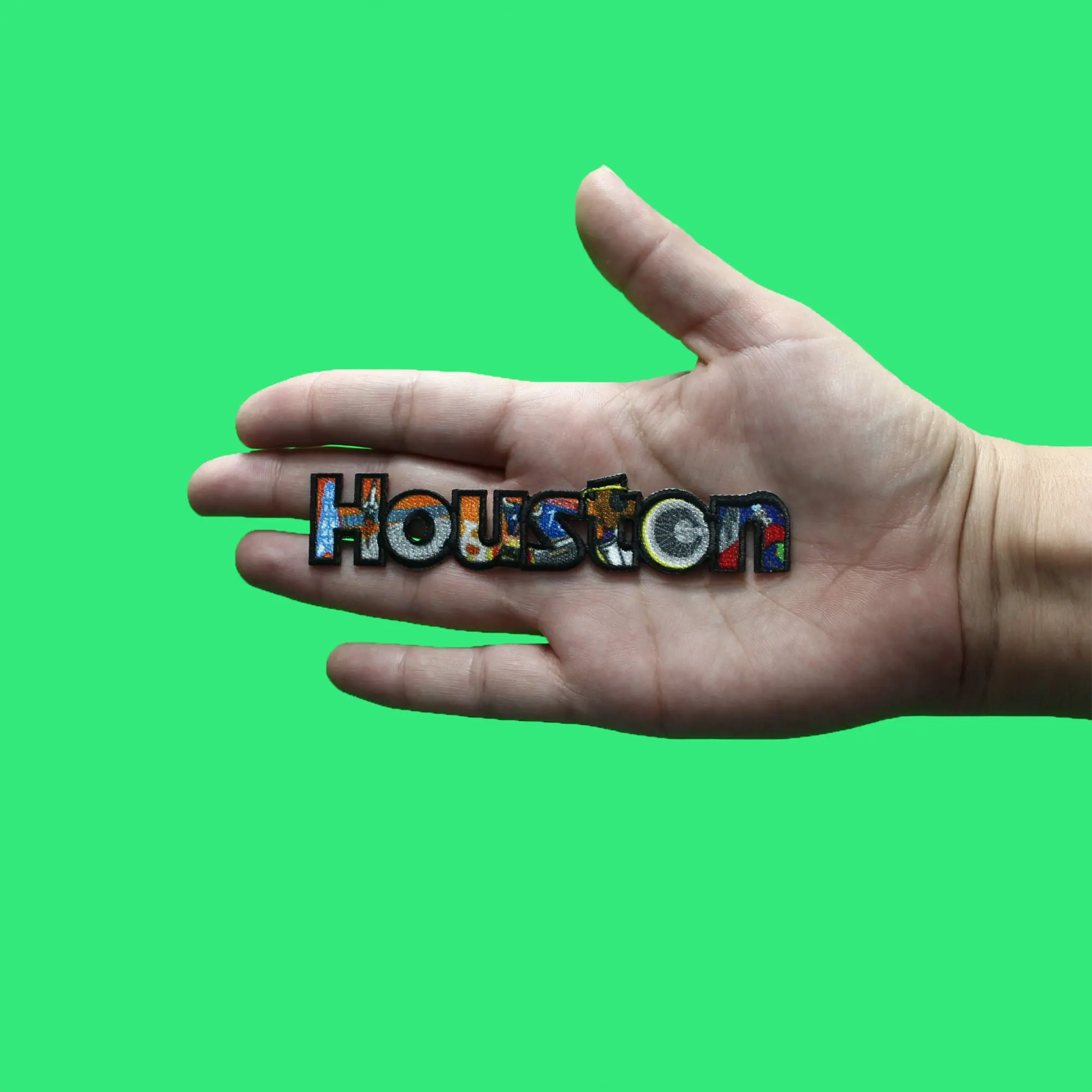 Houston Iconic Collage Patch Texas Small Embroidered Iron On - Image 2