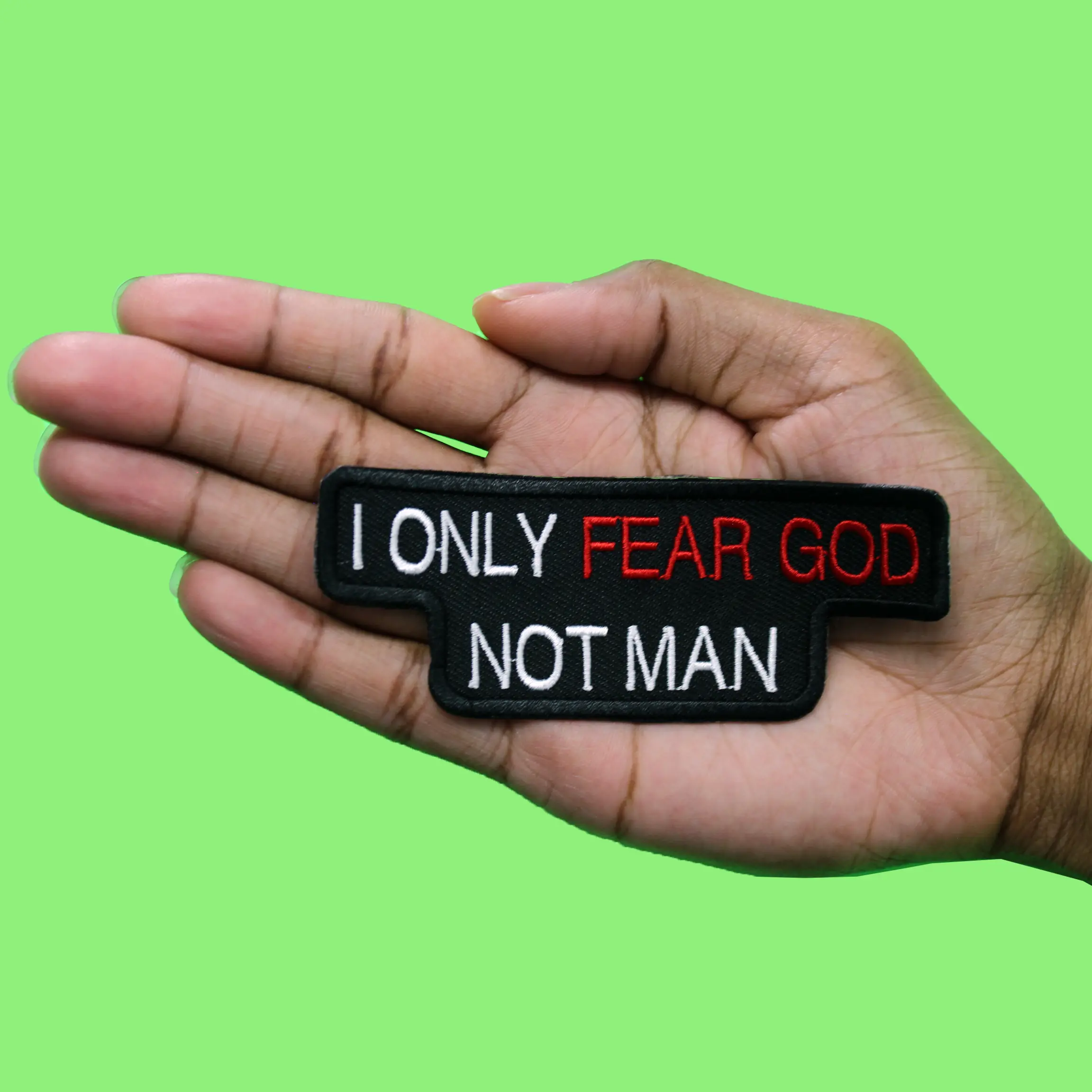 I Only Fear God Patch Religious Christian Belief Embroidered Iron On - Image 2