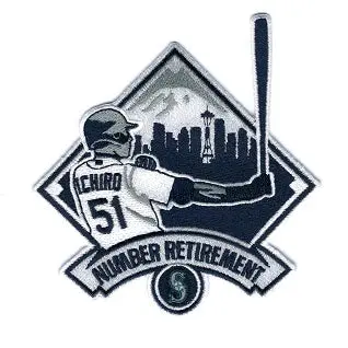 Ichiro Seattle Mariners Hall of Fame Number Retirement Game Jersey Patch (WHITE)
