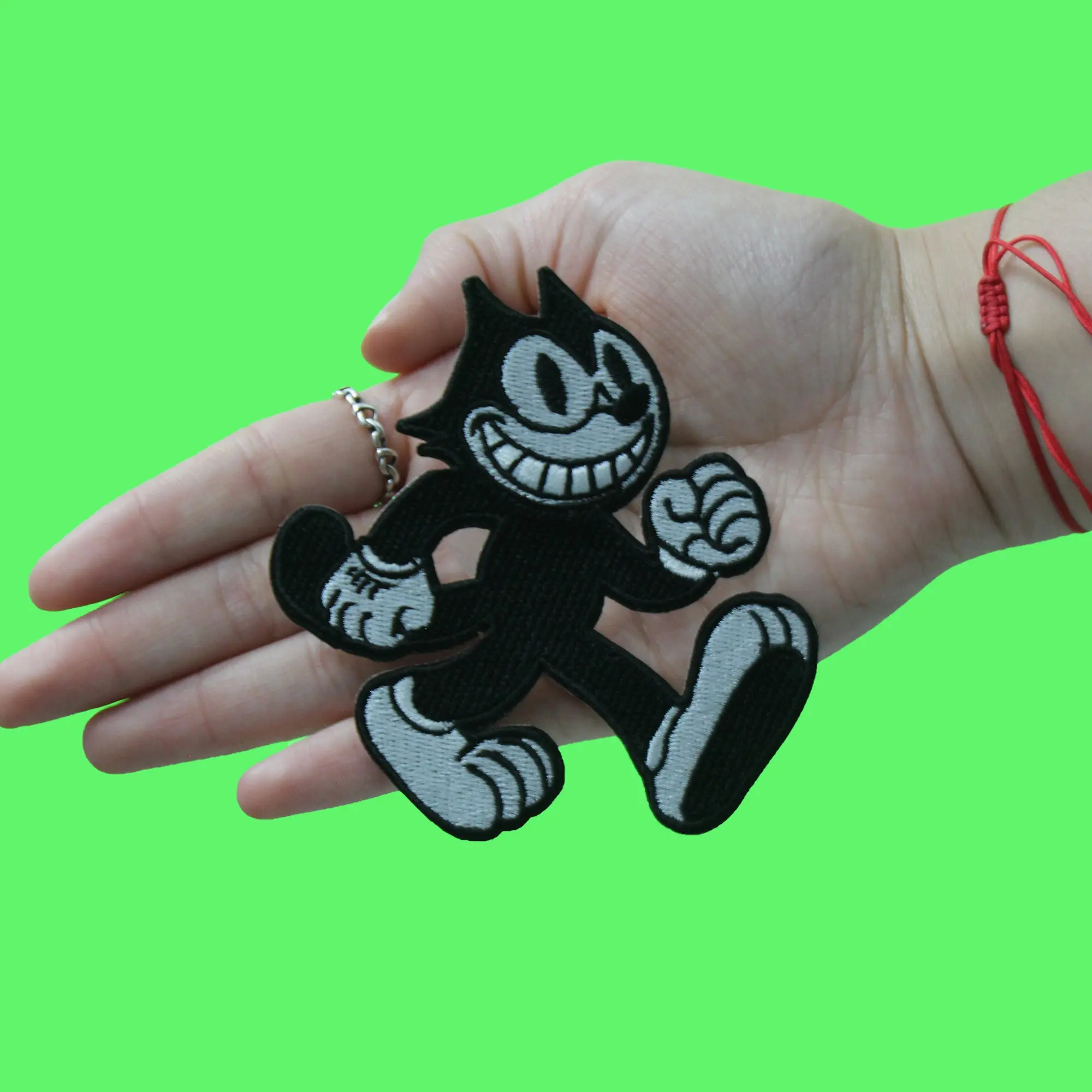 Iconic Kids Cartoon Patch Black Cat Walking Embroidered Iron On - Image 2