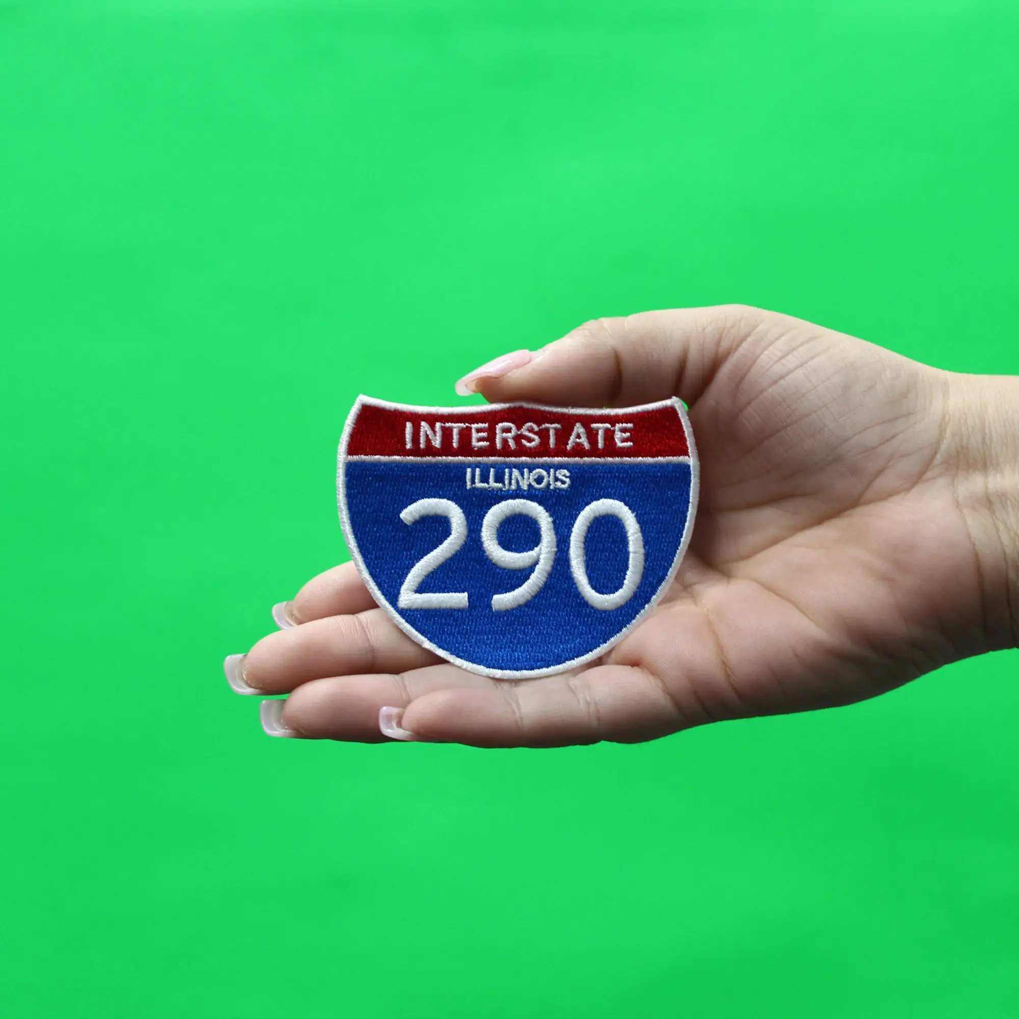 Illinois Interstate 290 Sign Patch Travel Highway Memory Embroidered Iron On - Image 2