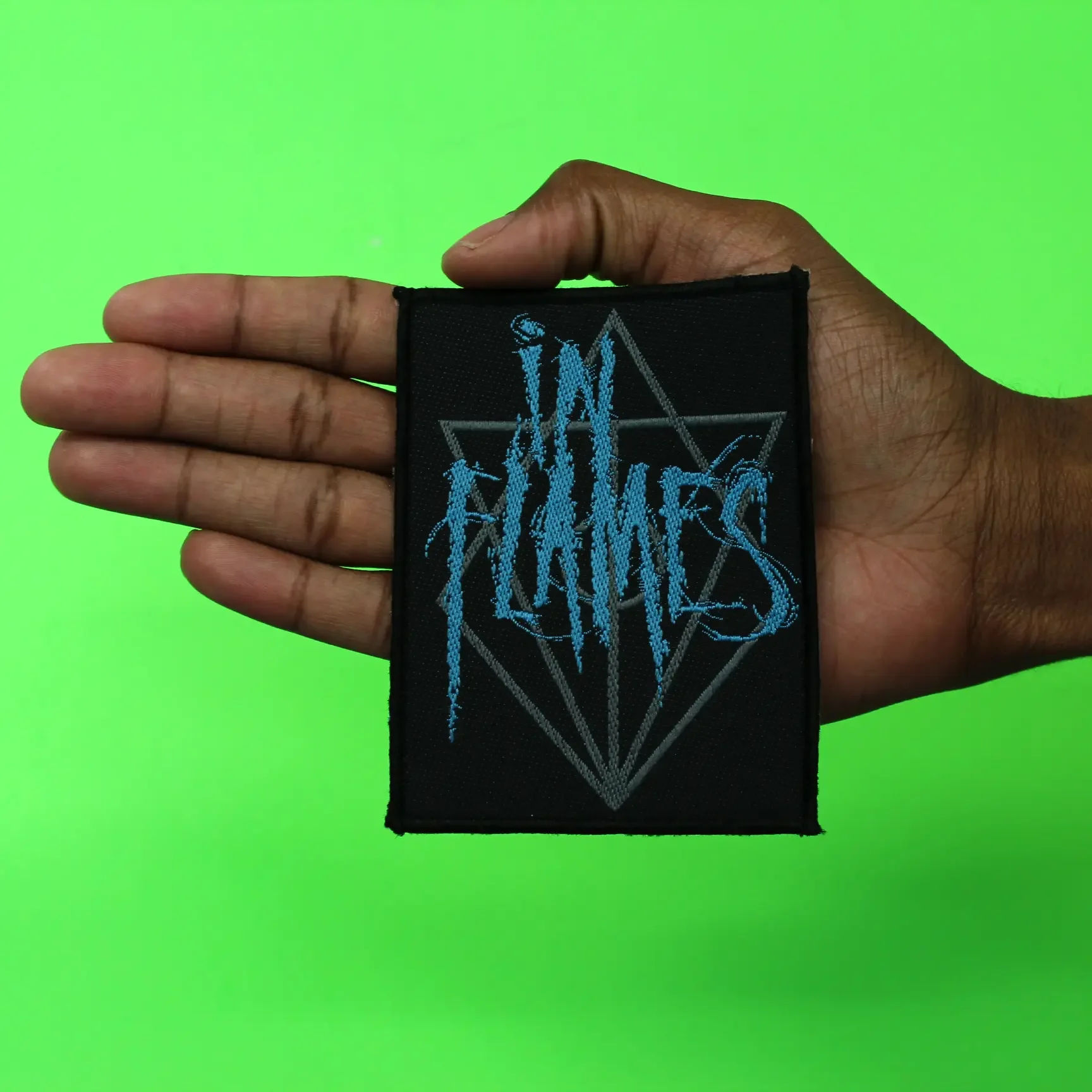 In Flames Band Patch Heavy Metal Scratched Logo Woven Iron On - Image 2
