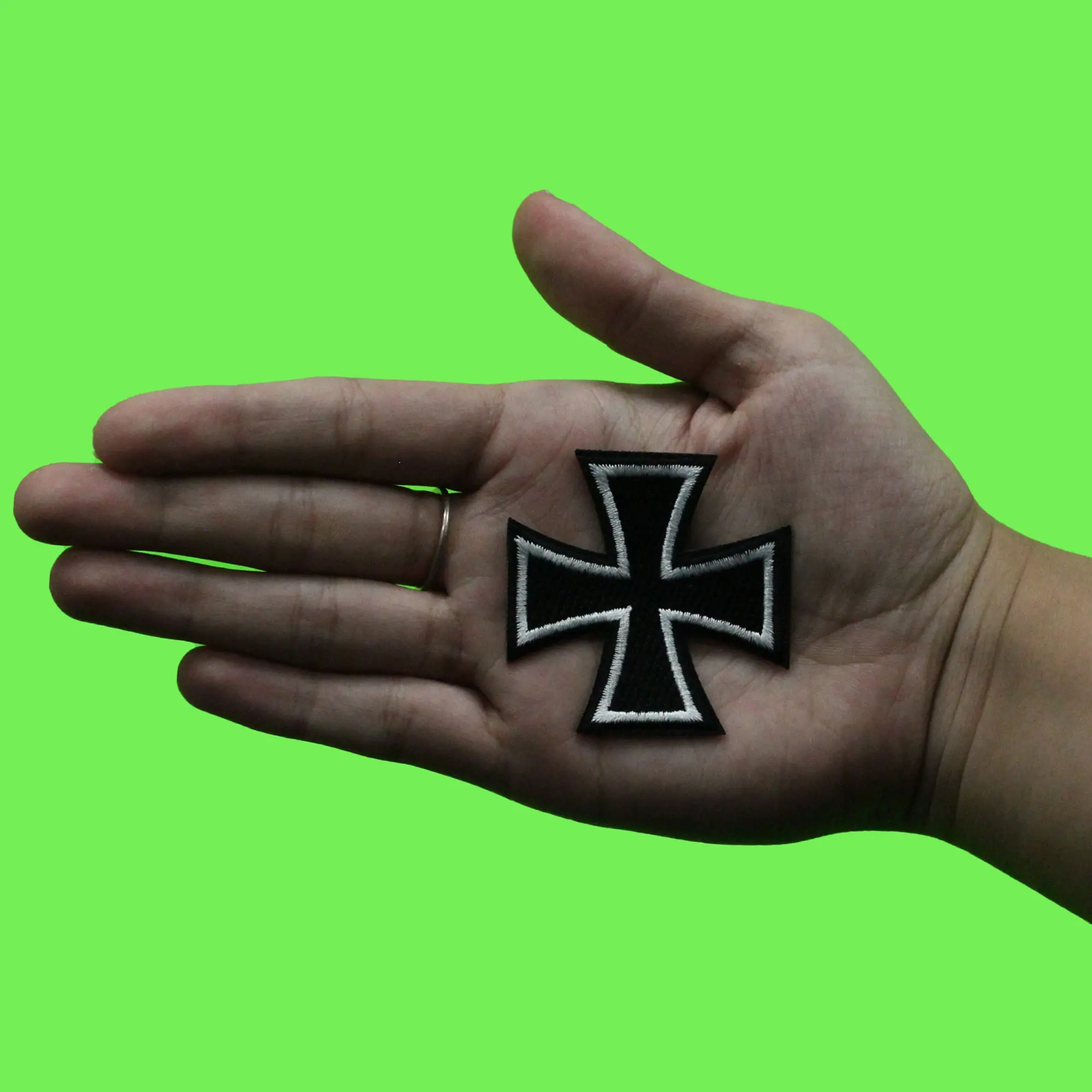 Iron Cross Y2K Patch Alternative Motorcycle Medal Embroidered Iron On - Image 2