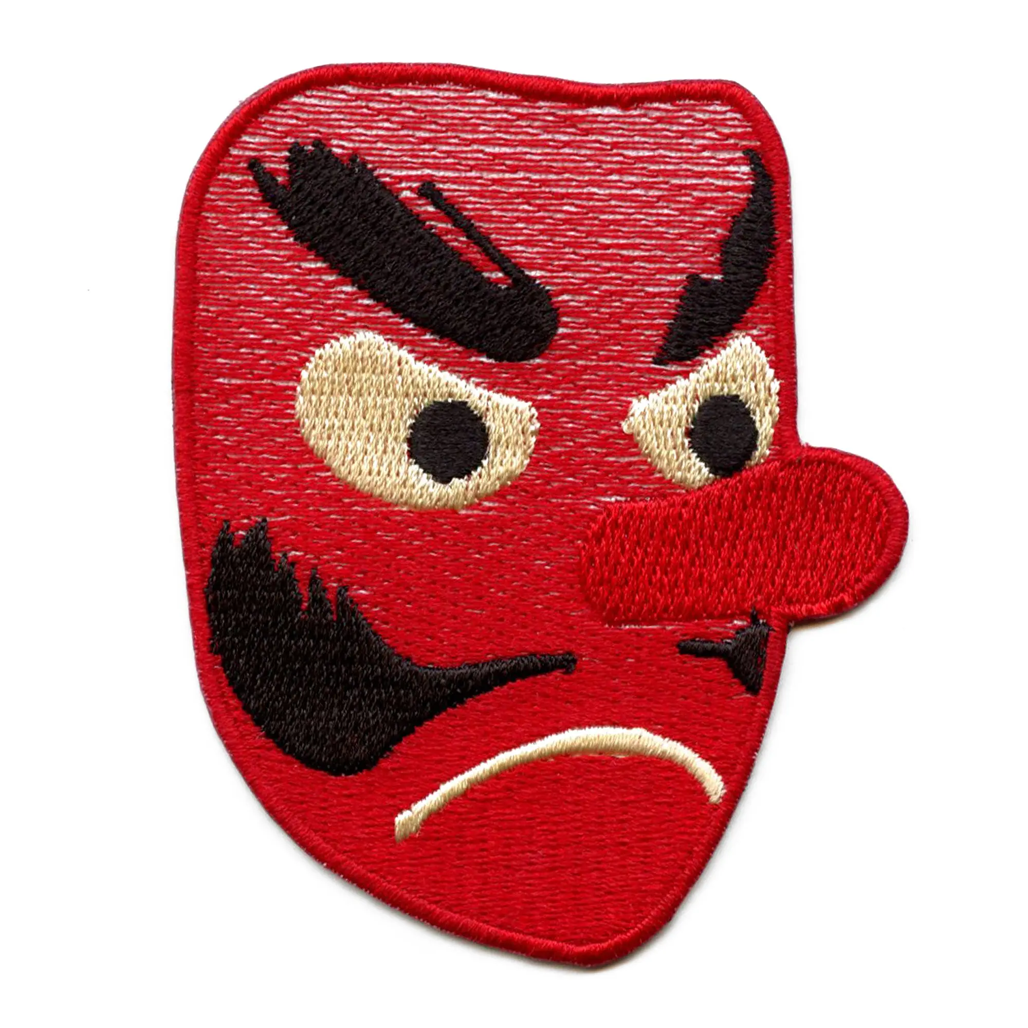 Ogre Mask Japanese Patch Tengu Red Mask Embroidered Iron On
