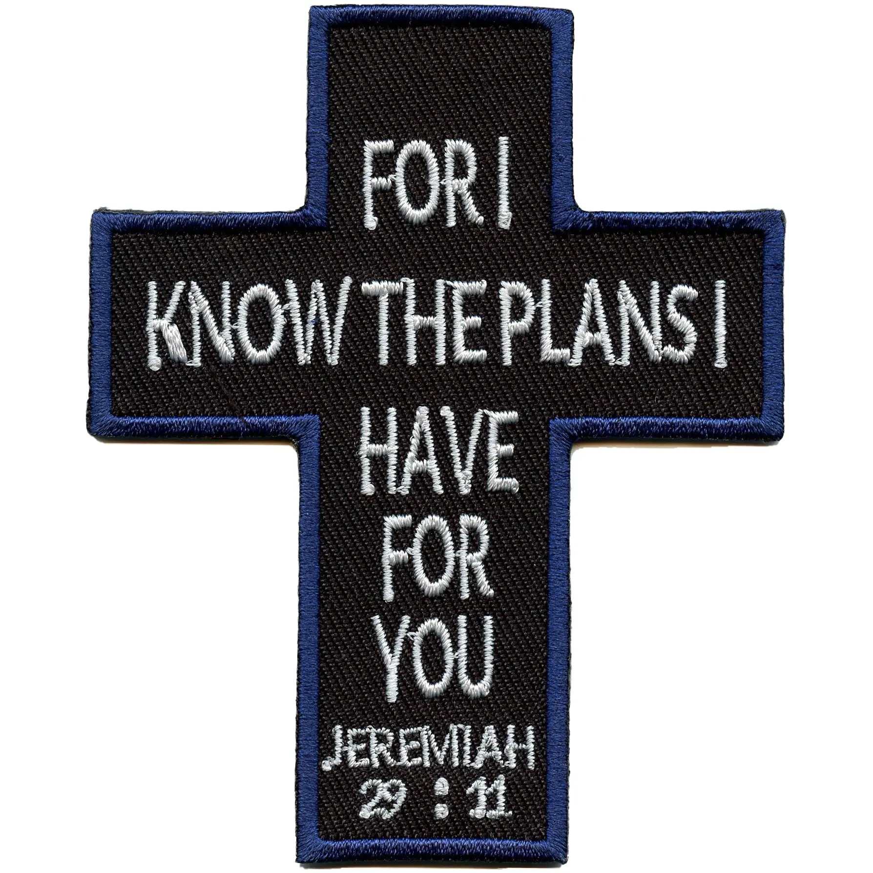 Jeremiah 29:11 Cross Patch Bible Scripture Truth Embroidered Iron-On