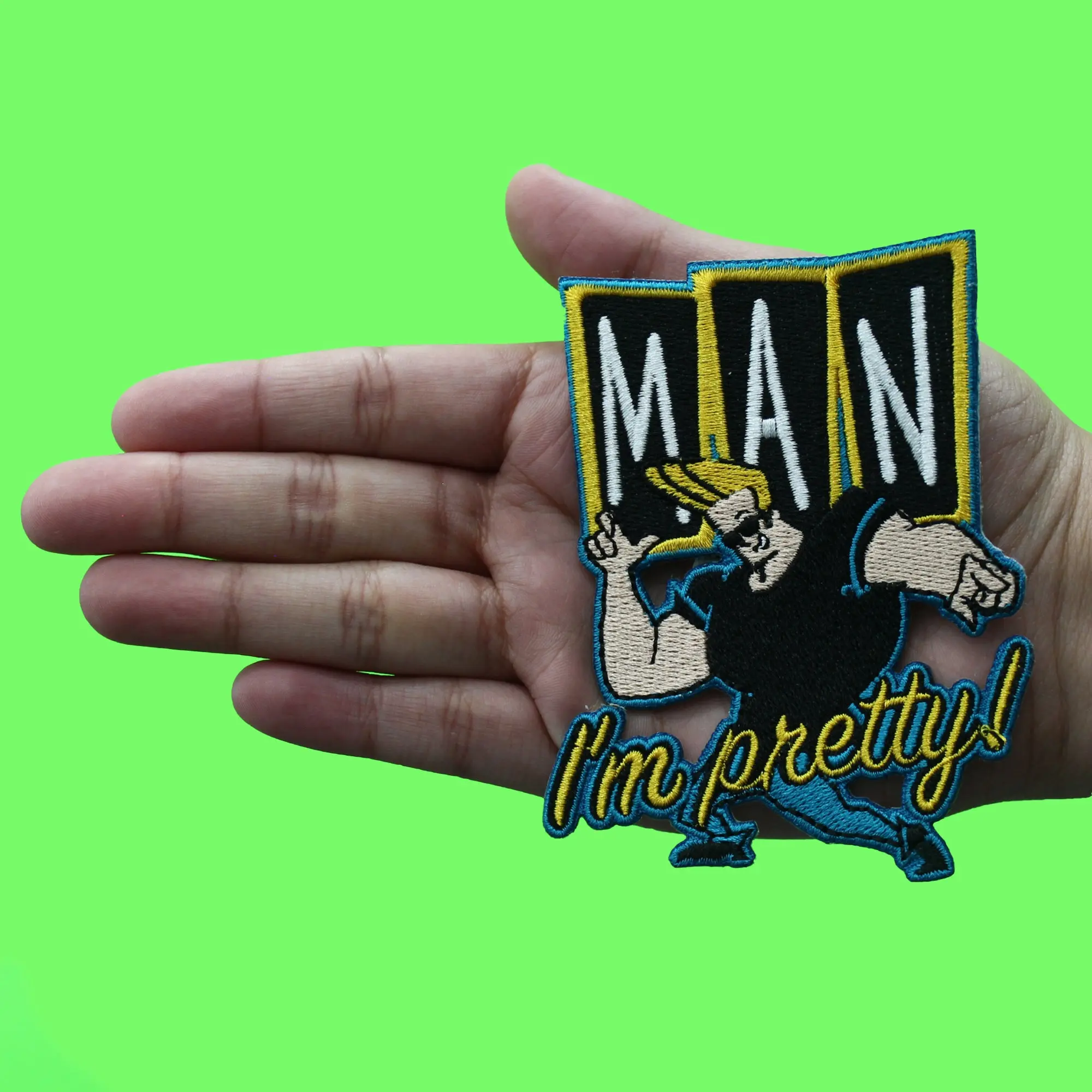 Johnny Bravo I'm Pretty Pose Patch Cartoon Network Animation Embroidered Iron On - Image 2