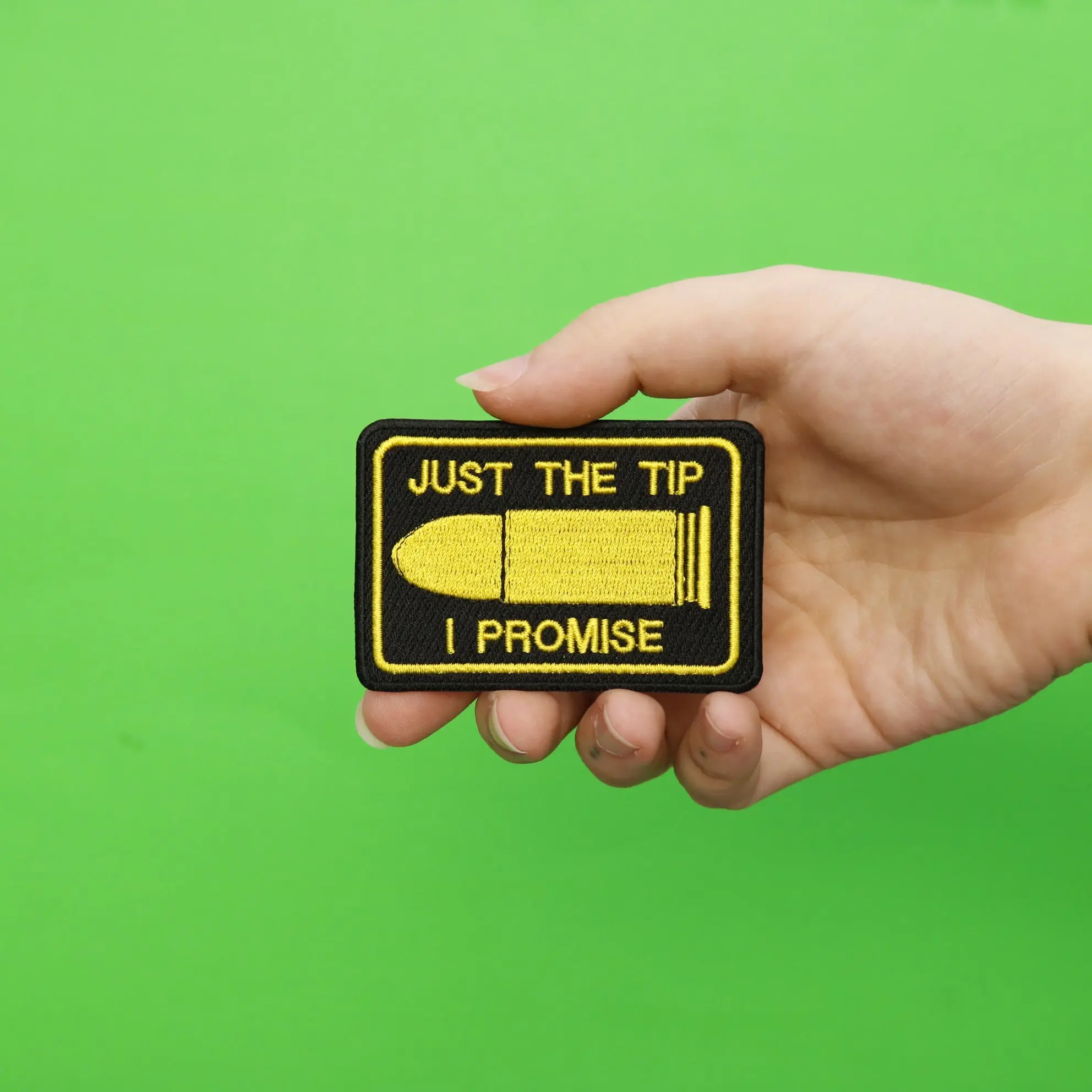 Just The Tip I Promise Bullet Embroidered Patch - Image 2