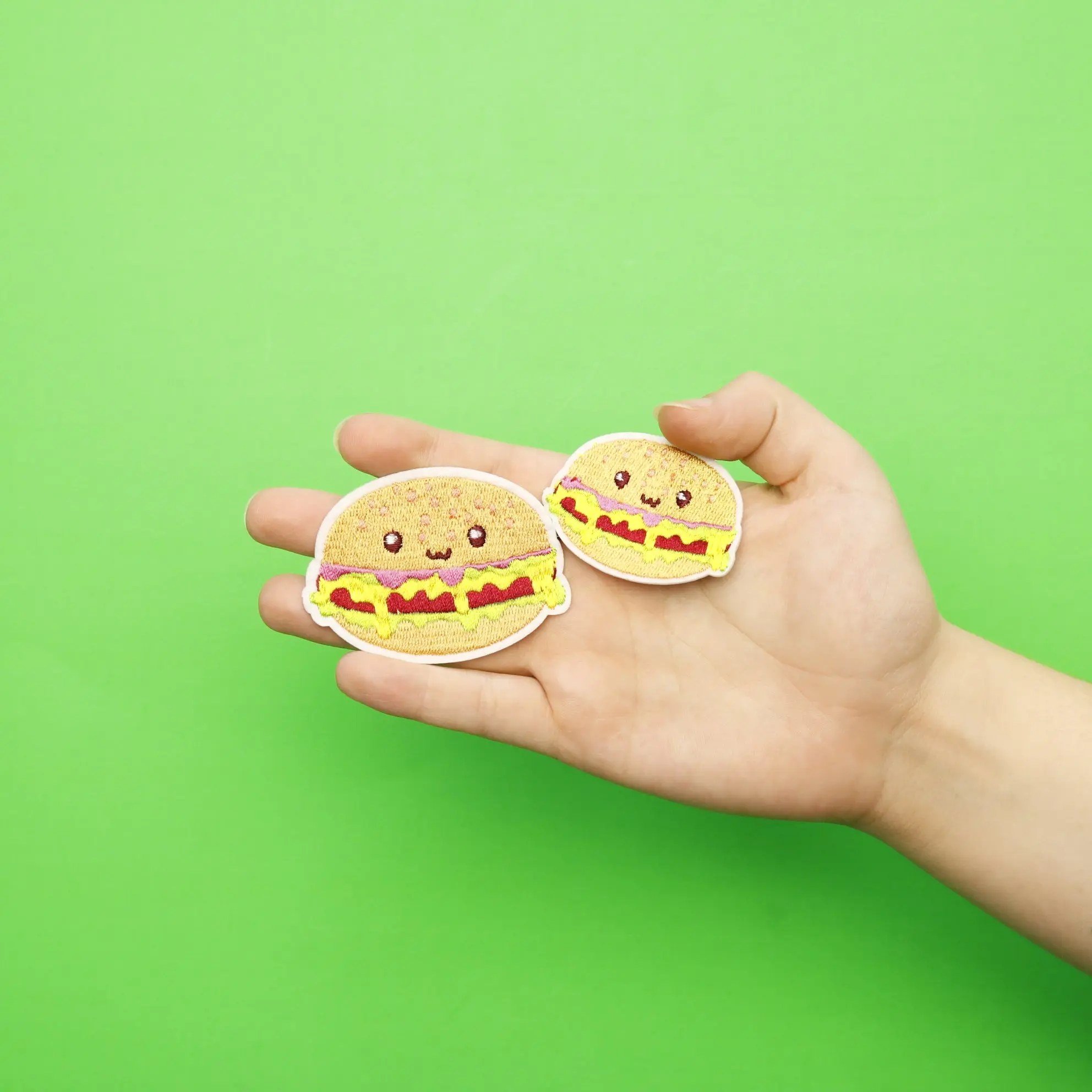 Kawaii Burgers Embroidered Iron On Patch (2pc) - Image 2